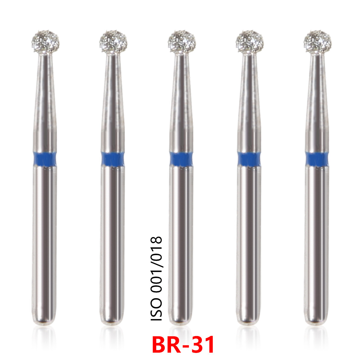 50 packs Dental Diamond Ball Round burs Medium FG 1.6mm for High Speed Handpiece