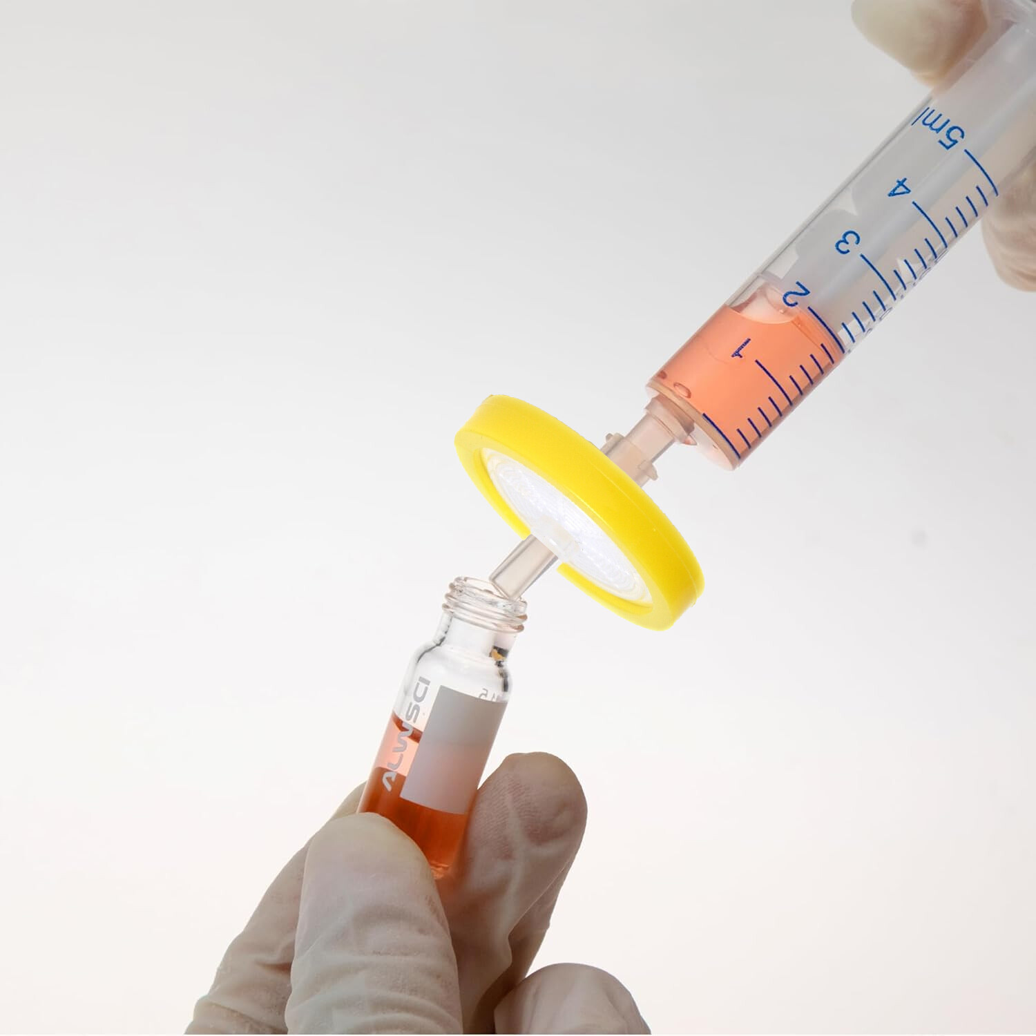 Nylon Syringe Filter 0.45μm Pore Size 25mm Diameter No Sterile Hydrophilic