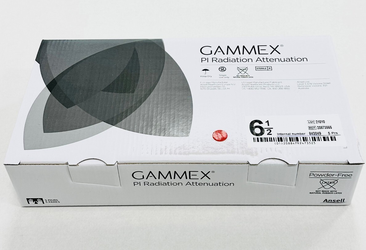 *5-Pairs* Ansell Gammex PI Radiation Attenuation Size-6.5 Gloves 20873565