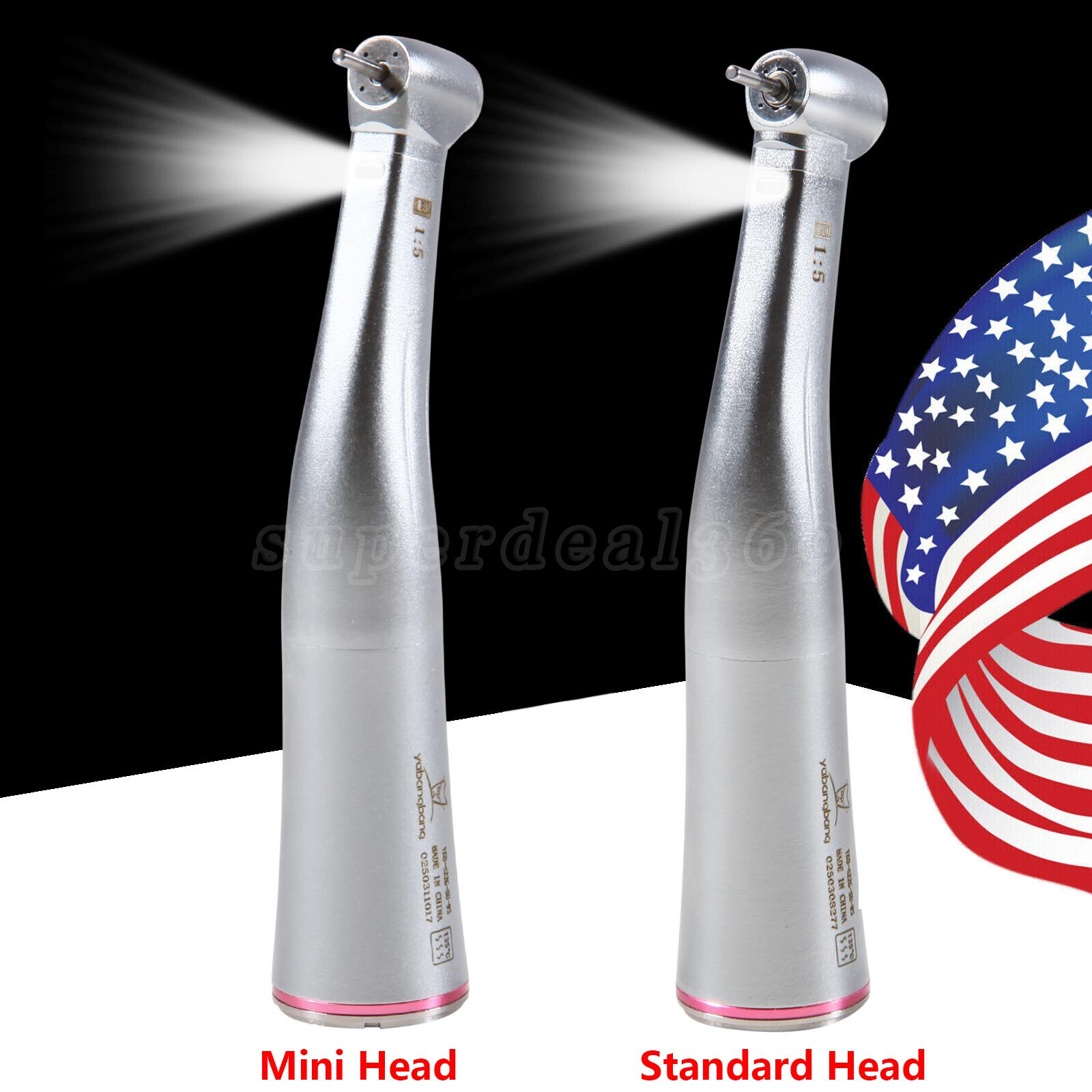 NEW Dental 1:5 LED Fiber Optic Contra Angle Increasing Handpiece US-OR