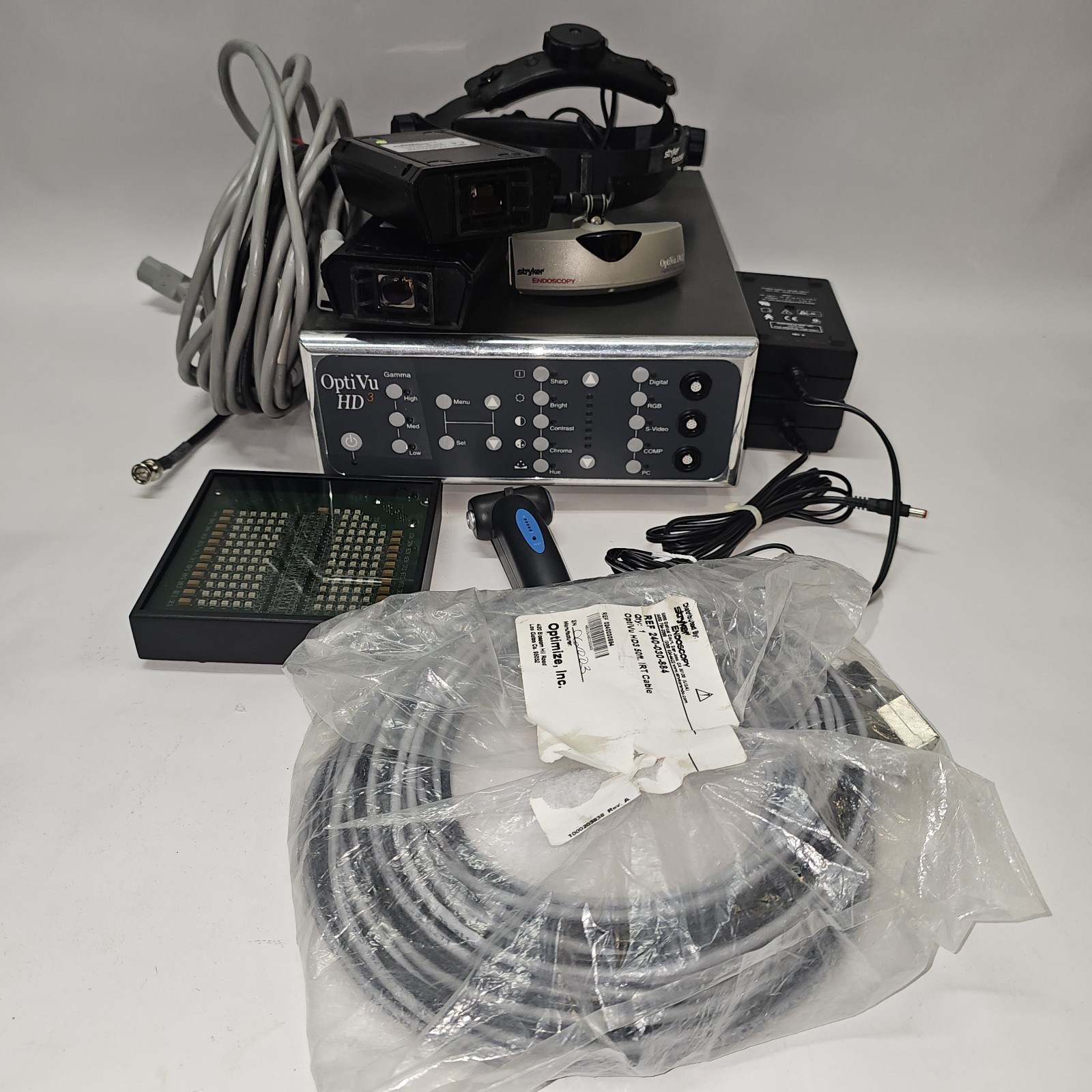 Stryker Endoscopy Infrared Endoscope Lot Kit OptiVu HD 3 UNTESTED AS IS