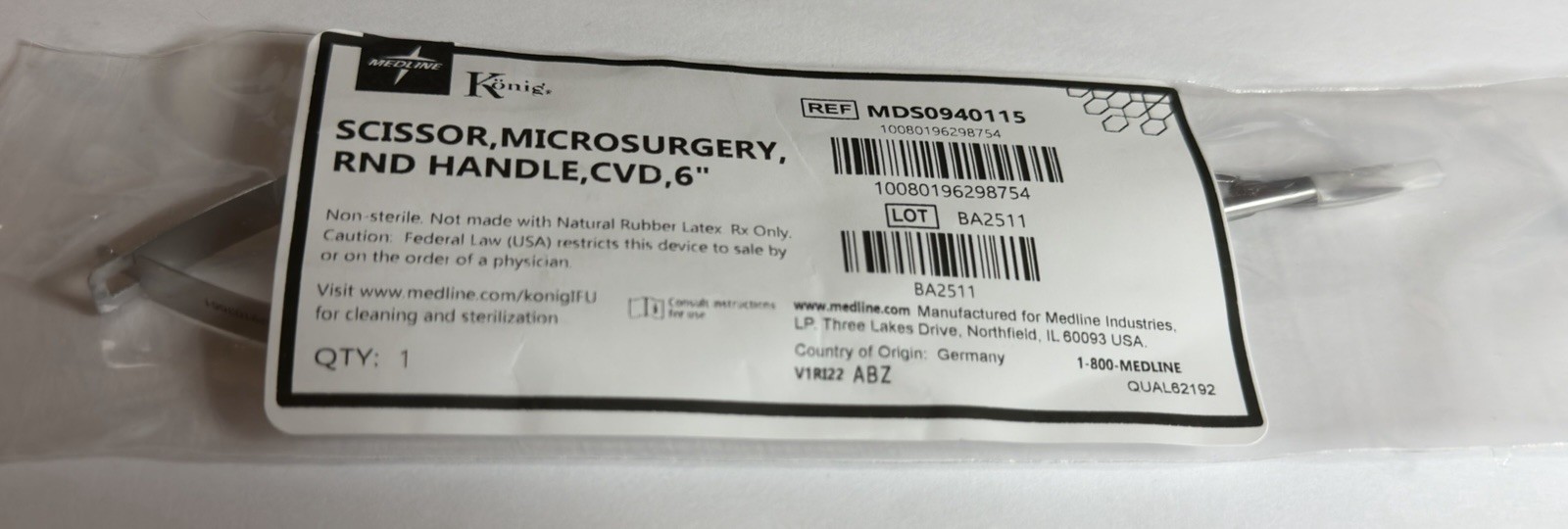 New Konig Medline Round Handle Curved 6″ Microsurgery Scissor MDS0940115