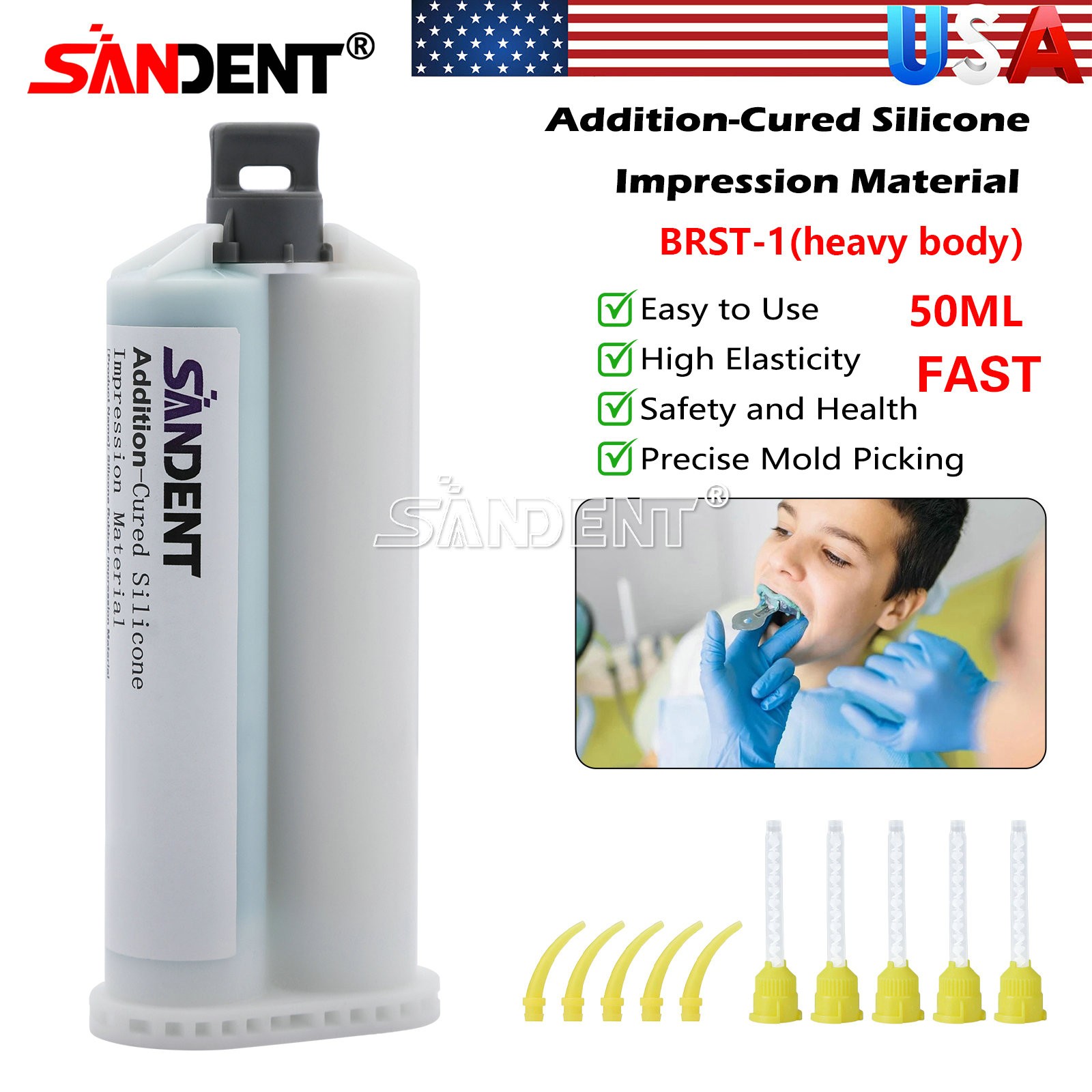 Dental Heavy BODY Fast Set VPS PVS VPS Impression Material 50ML Cartridge pr
