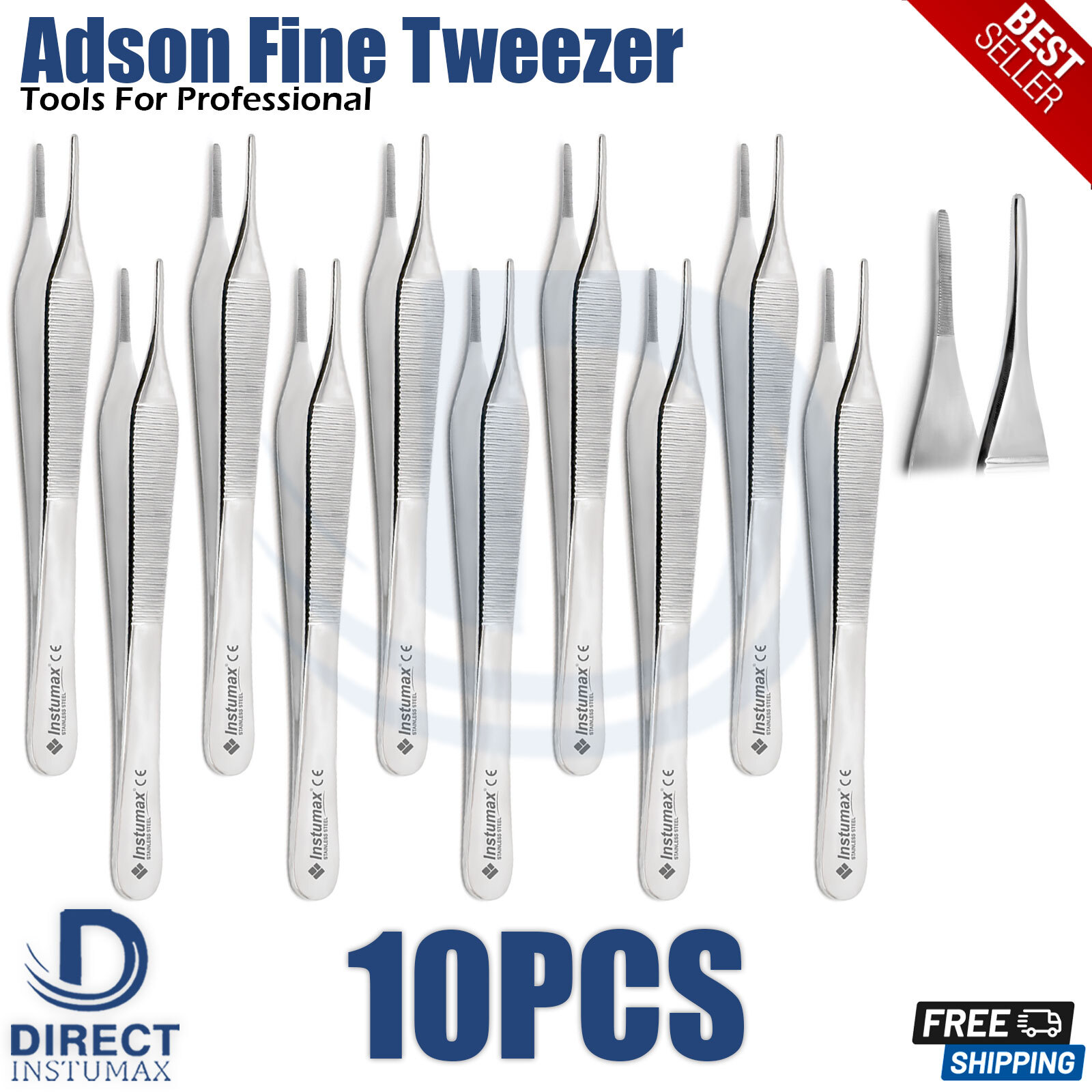 Dental Adson Kocher Tweezers Toothed Tissue Forceps Surgical Dressing Plier