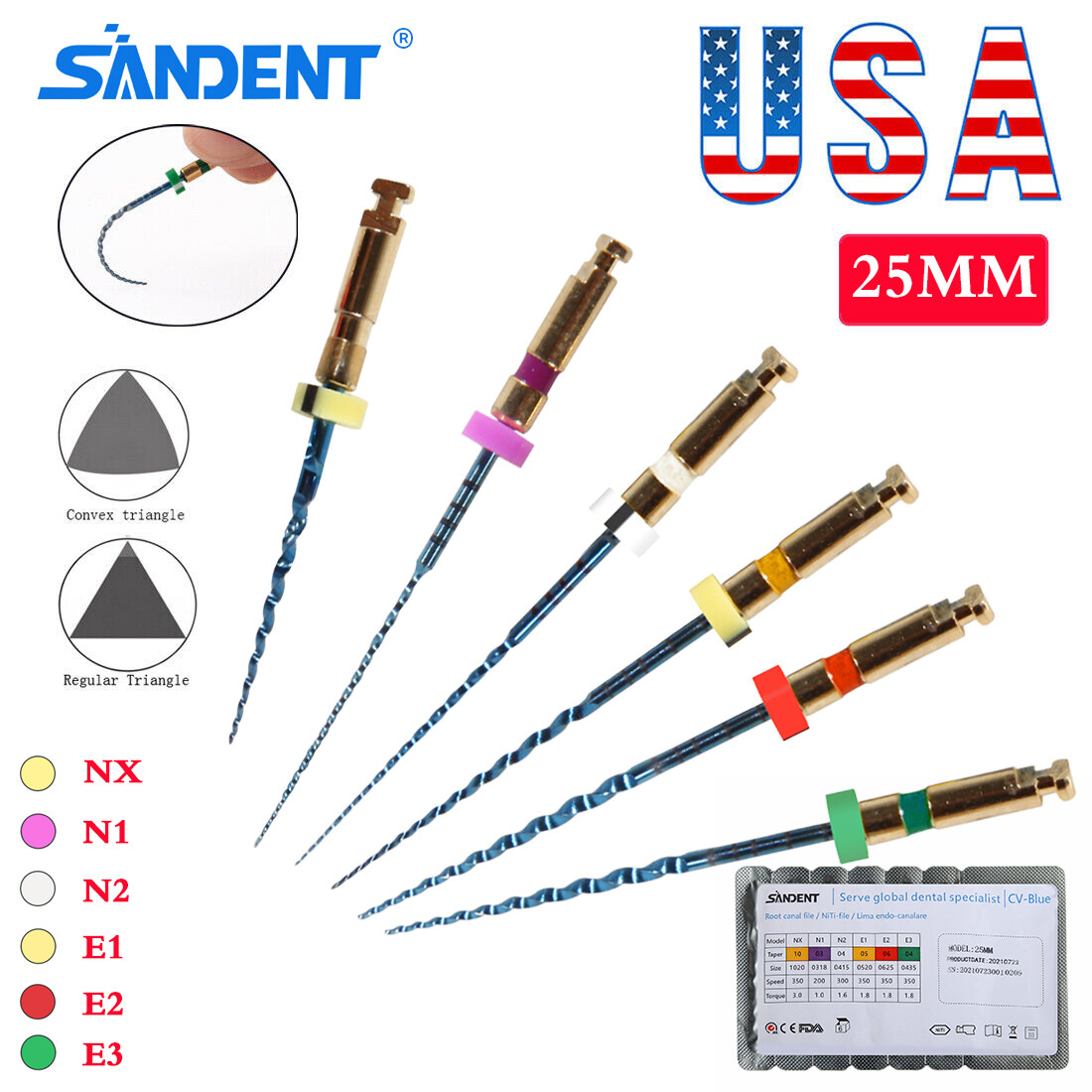 6pcs Endodontic Dental Endo Files Rotary NITI Files X-Pro Taper 21/25/31MM