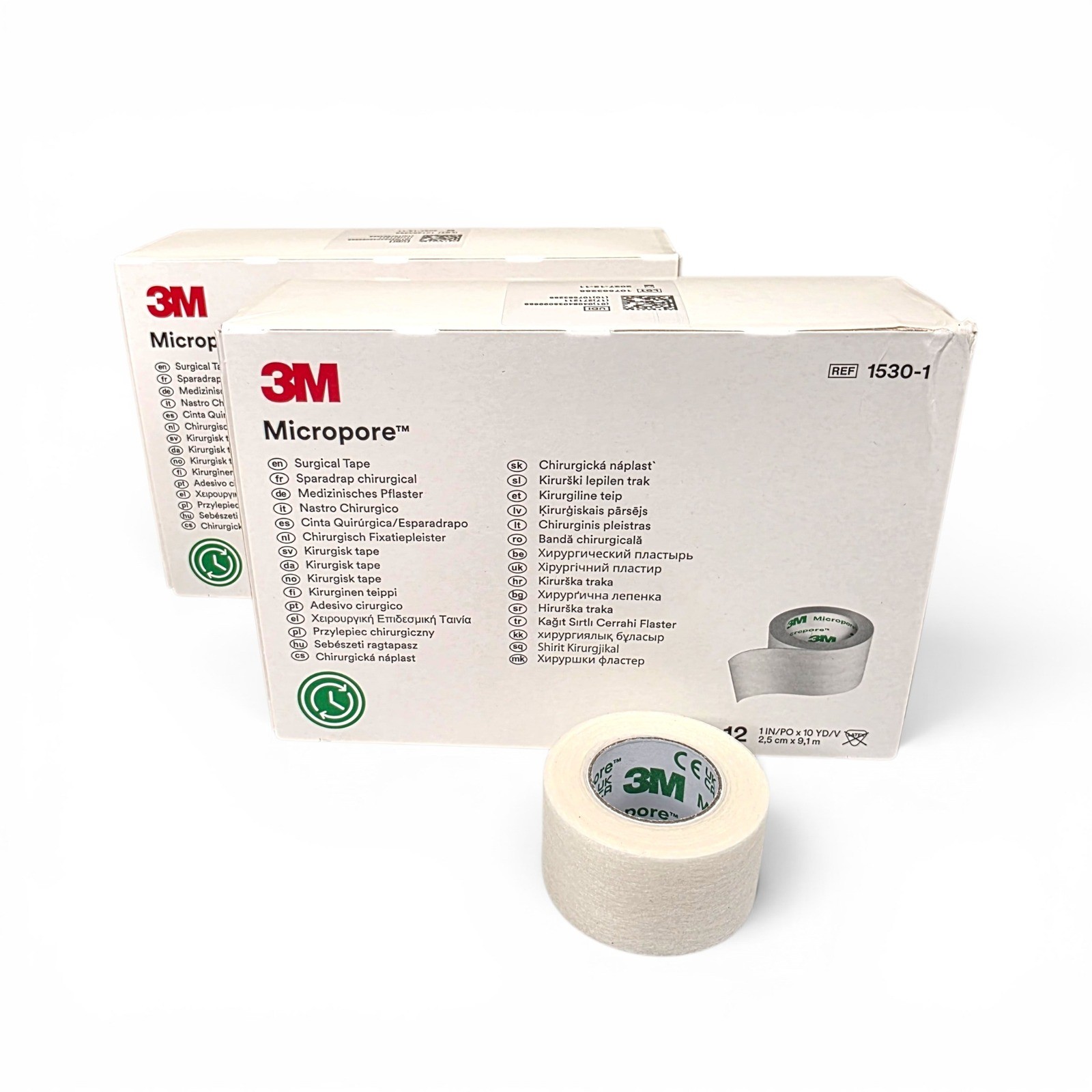 3M Micropore Surgical Tape 1530-1 White 1 inch x 10 Yards 24 Rolls 2 Boxes