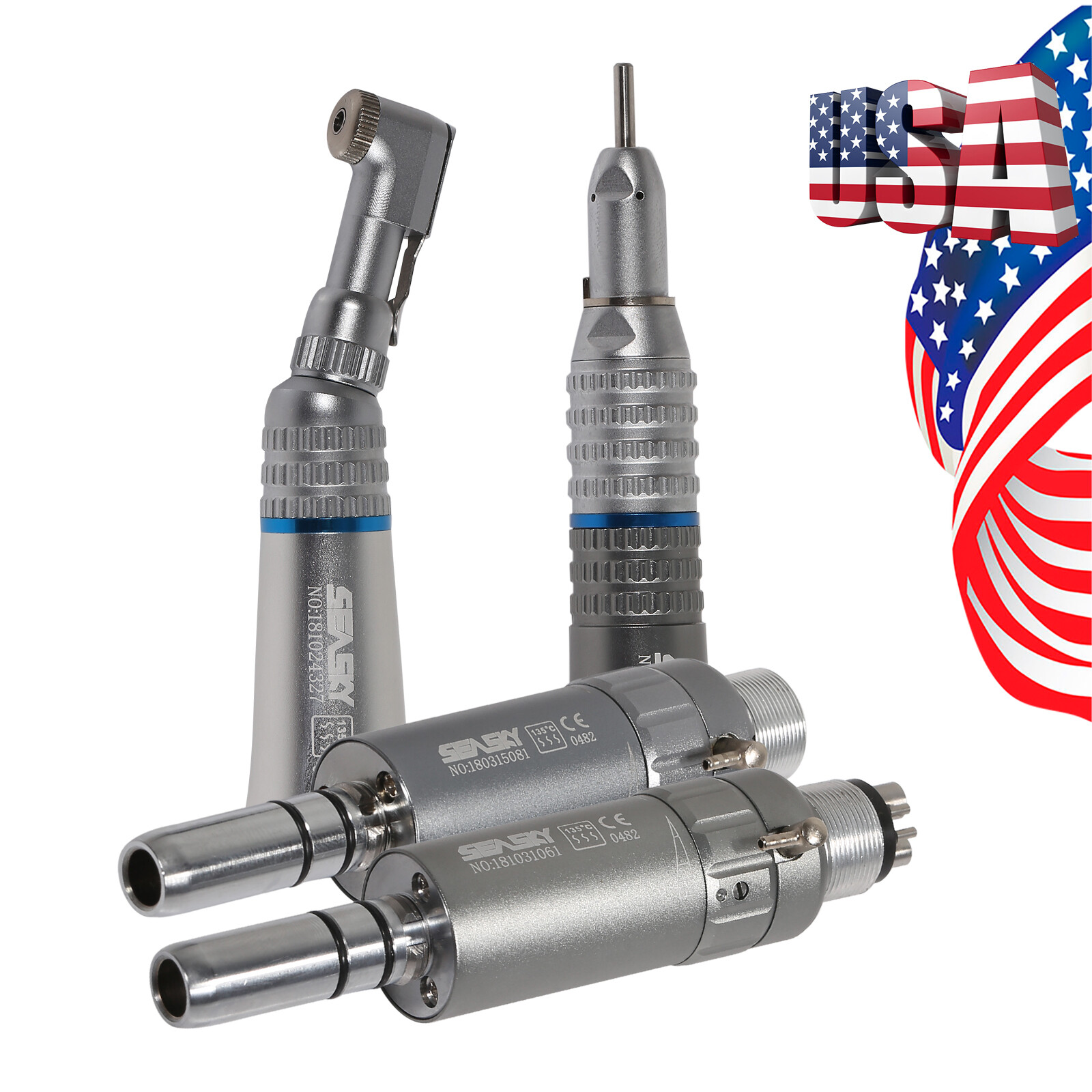 NSK Style Dental Slow Low Speed Handpiece Straight Contra Angle Air Motor 4/2H B