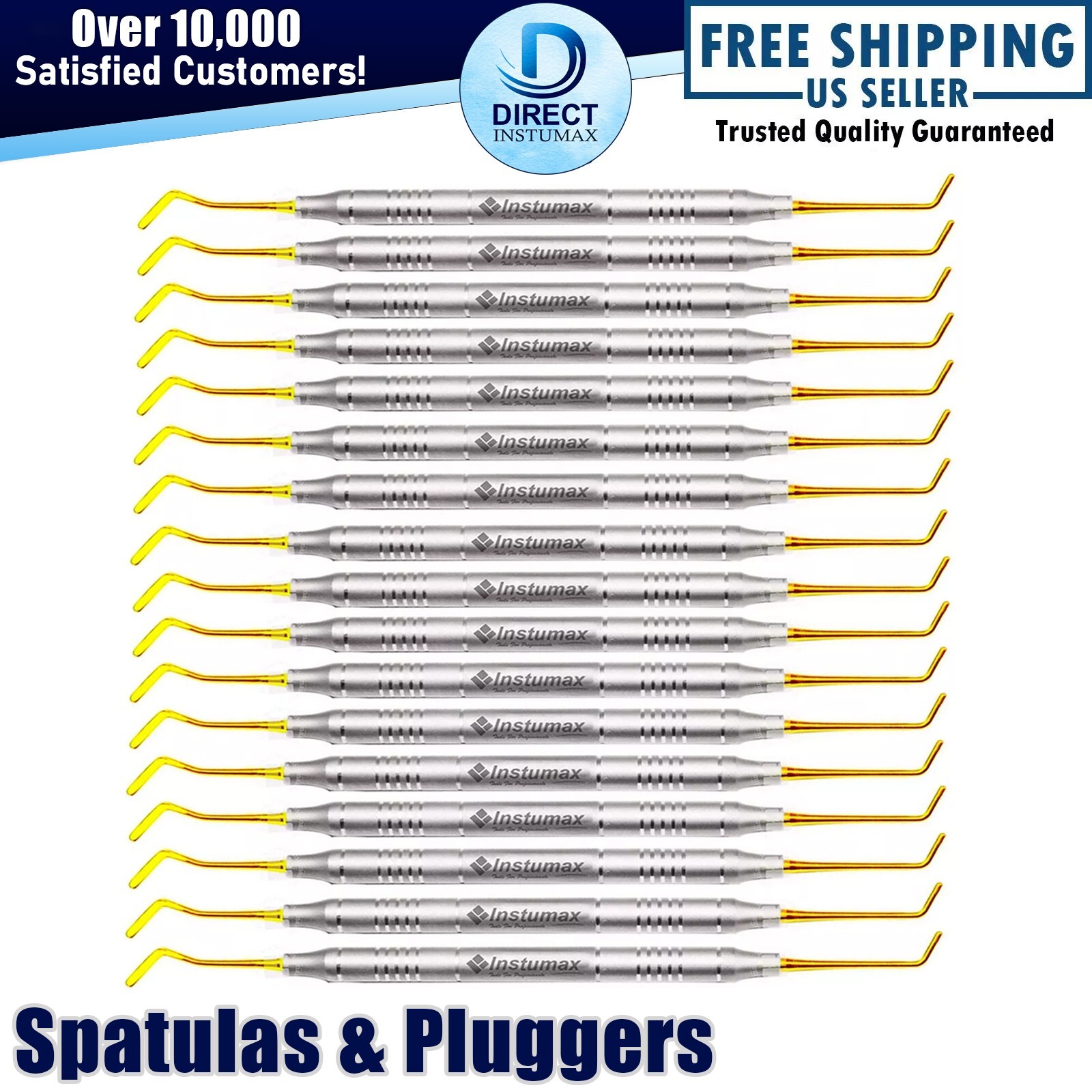 Dental Composite Filling Instruments Spatula & Plugger Titanium Gold Tips Range