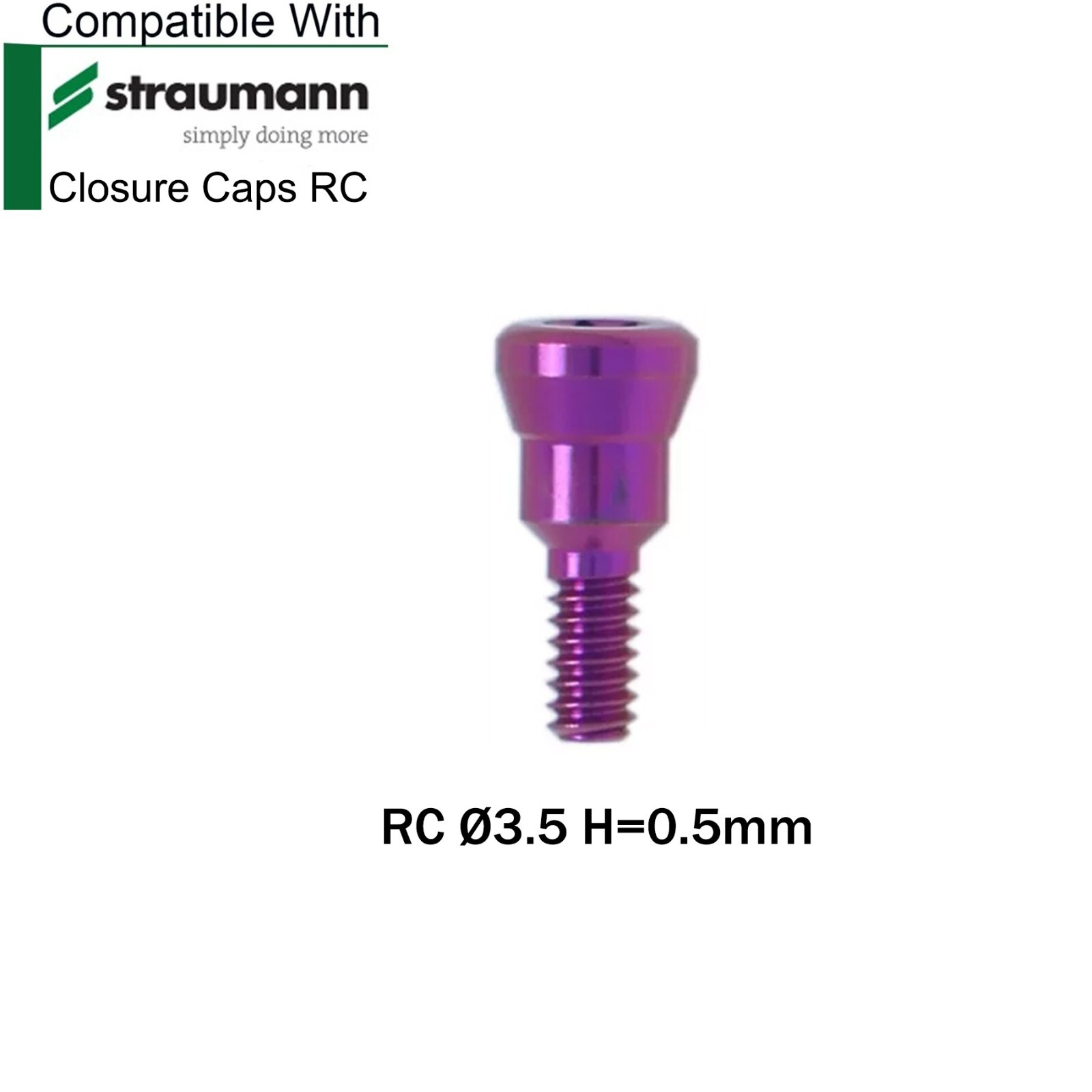 Fits Straumann ITI RC Healing Abutments Closure Caps Titanium Regular Screw