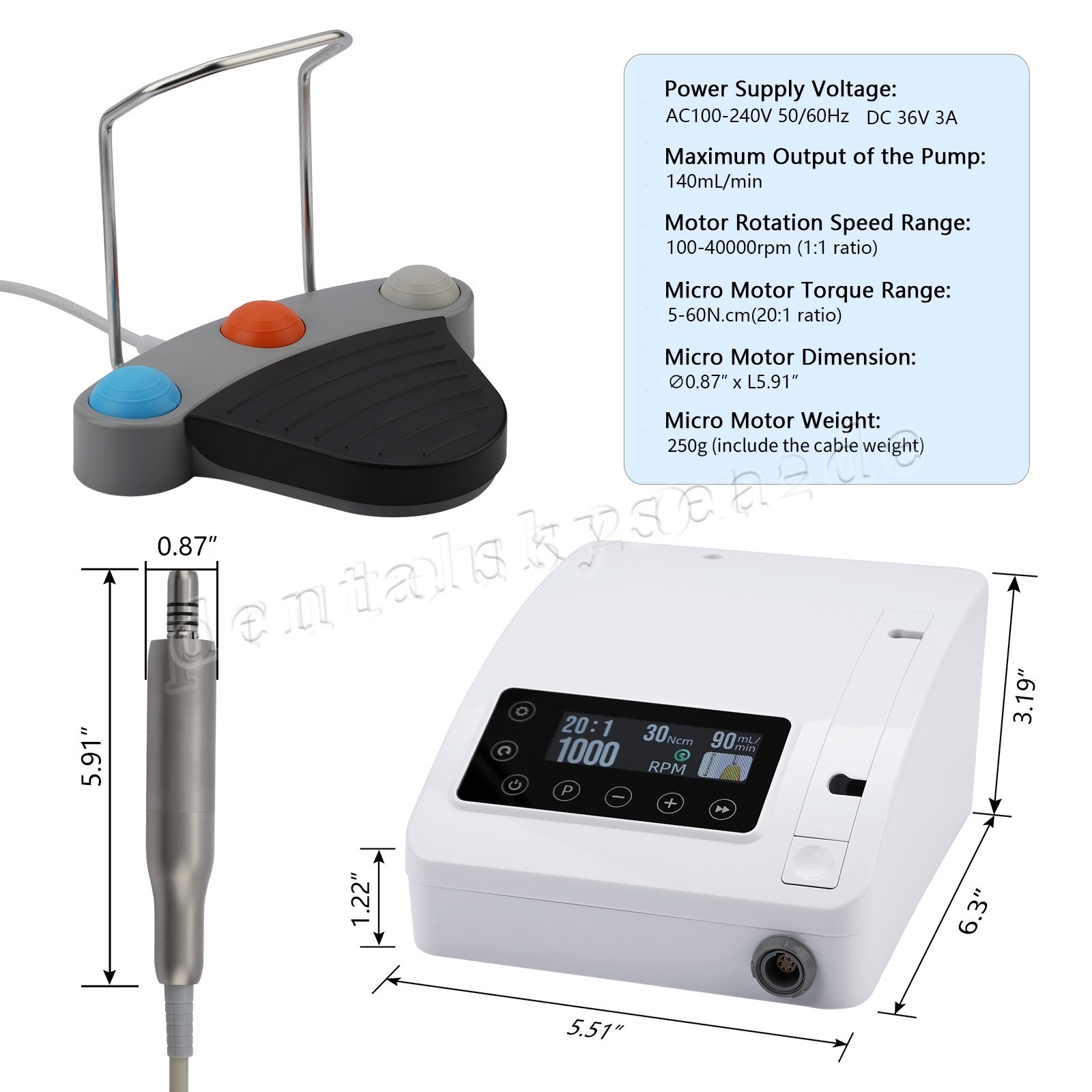 Dental LED Brushless Implant Surgery Motor / LED 1:1 1:4.2 1:5 20:1 Handpiece