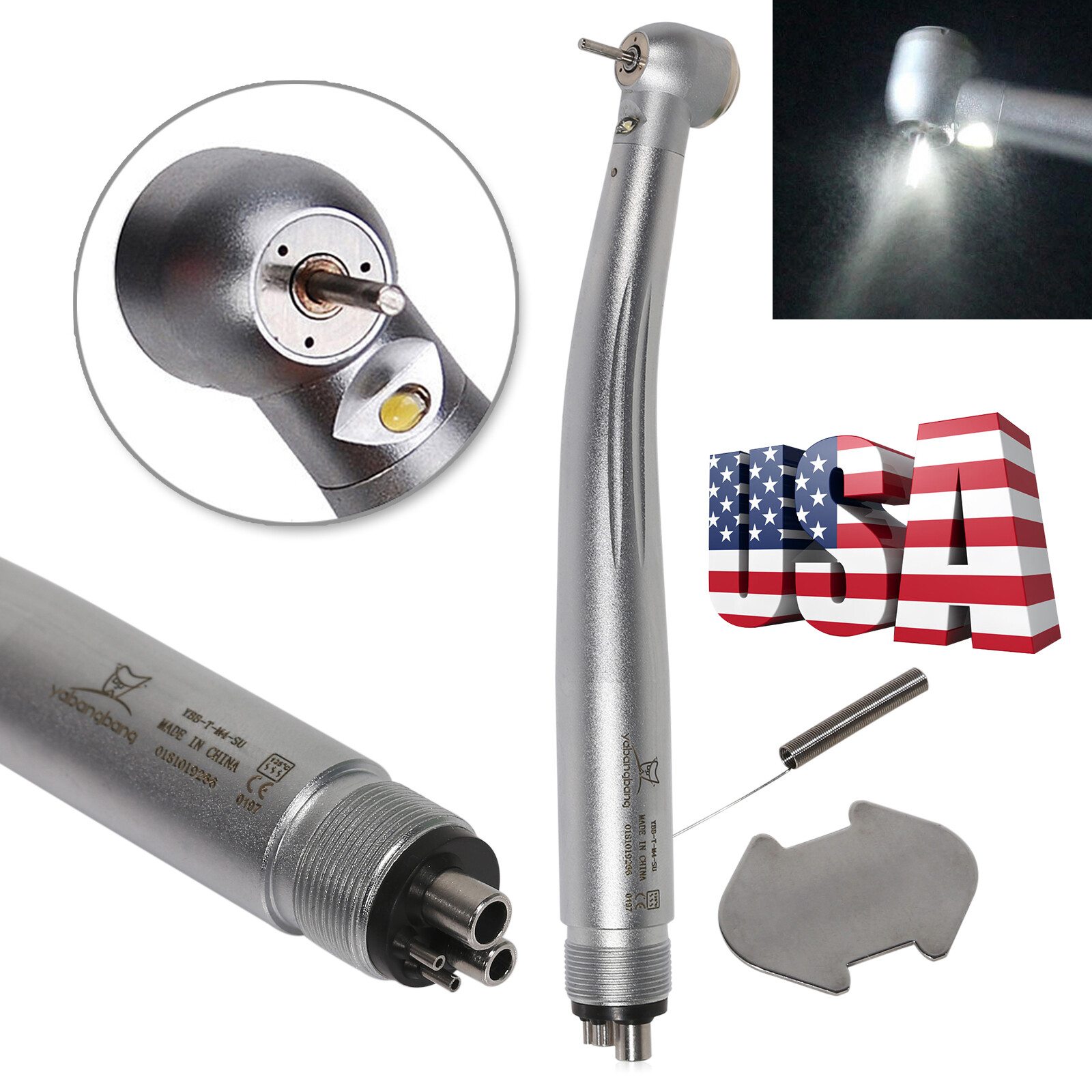Dental High Speed Large head (LED) Handpiece /Quick Coupler 4 Hole fit NSK st