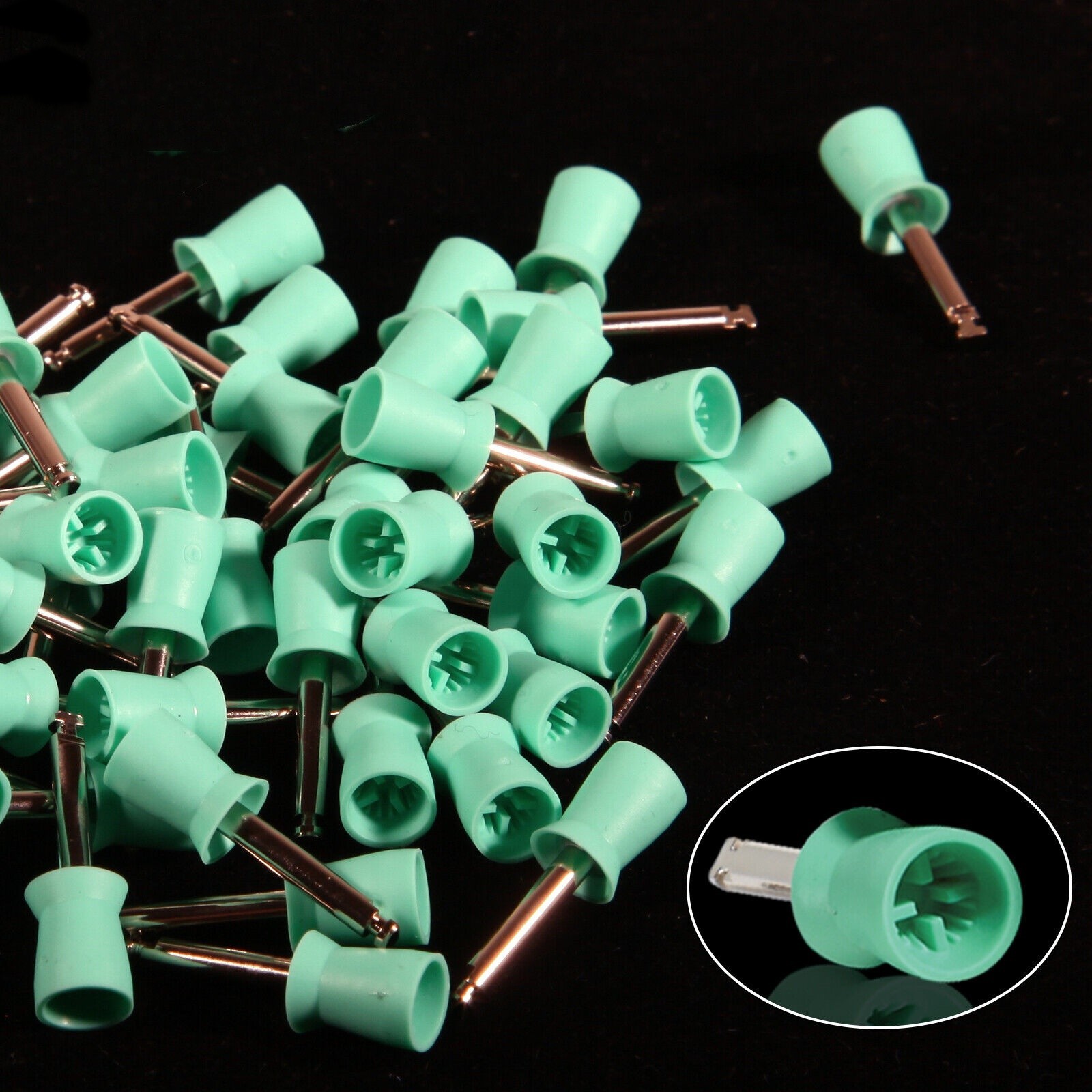 1-10Box Dental Rubber Latch Tooth Prophy Polisher Polishing Cup Brush 4/6 Webbed