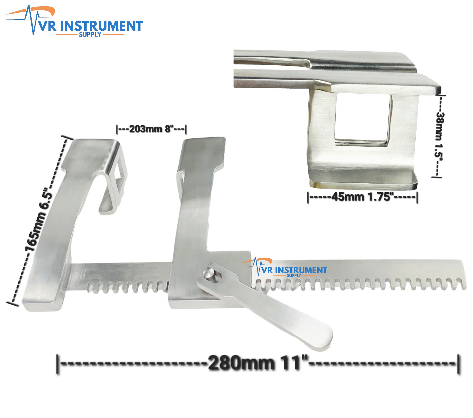 FINOCHIETTO Rib Spreader Retractor German Stainless Steel Veterinary Tools 11″