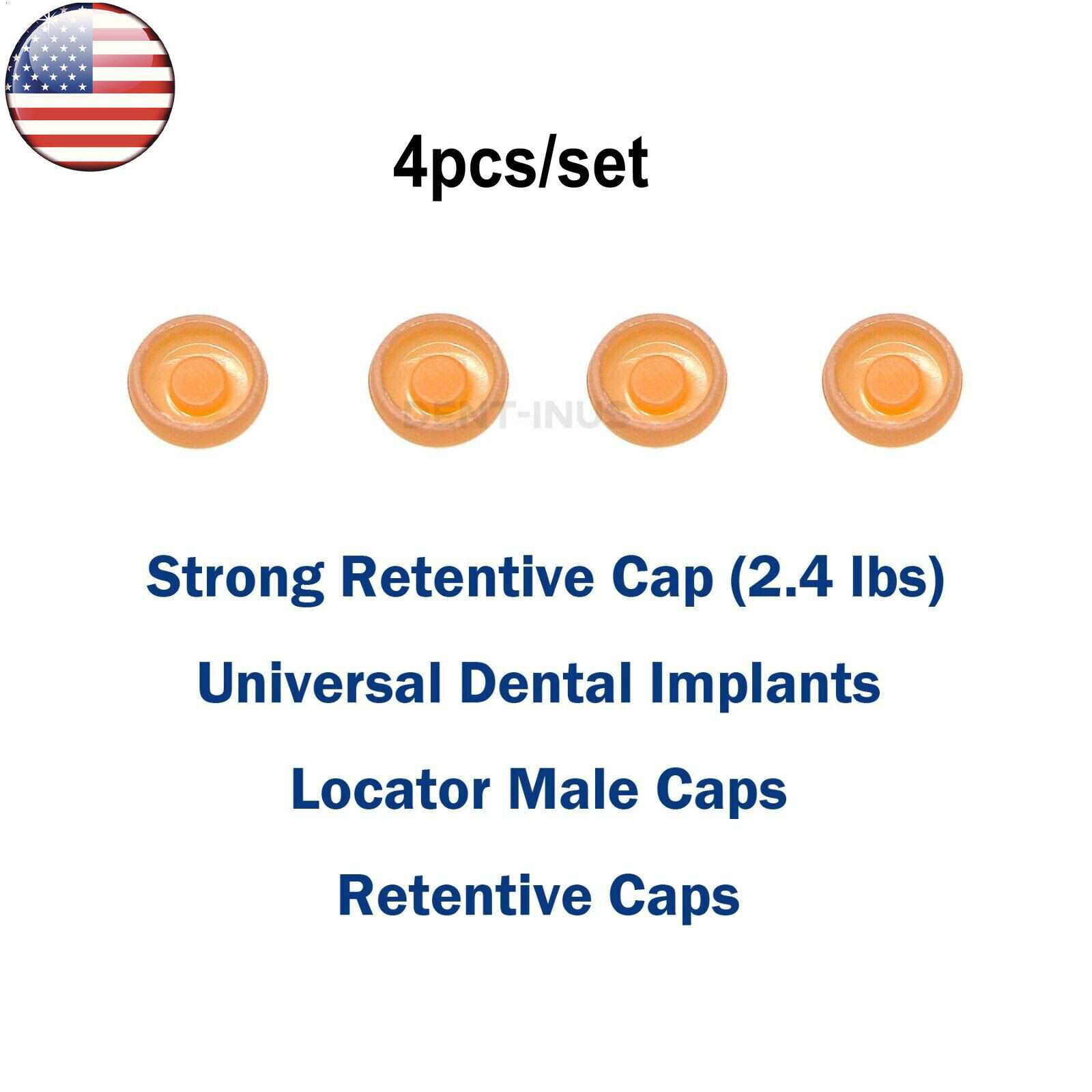 US Overdenture Abutment Removable Locat or Male Retentive Cap 2.4 lbs 4pcs/set