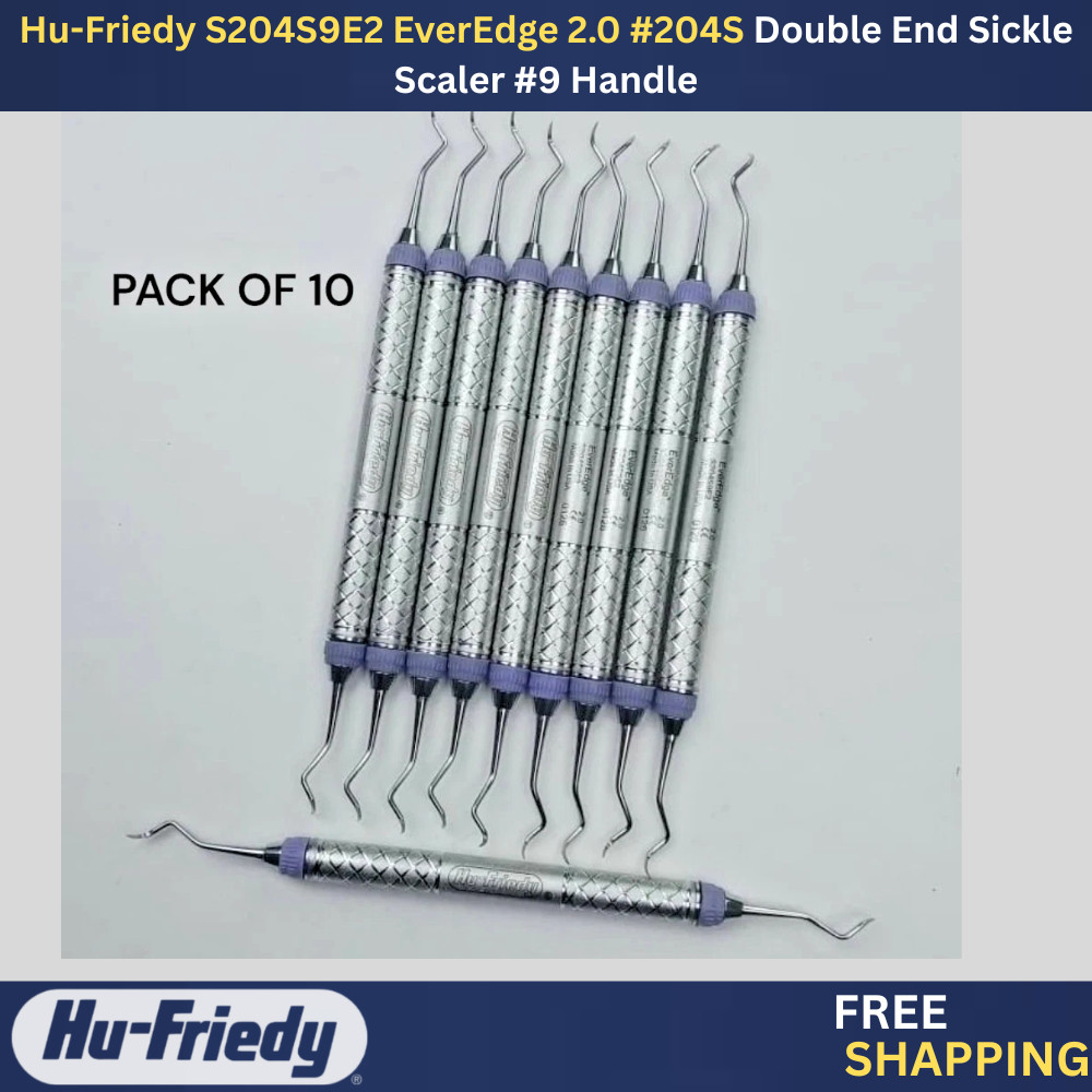 Hu-Friedy S204S9E2 EverEdge 2.0 #204S Double End Sickle Scaler #9 Handle