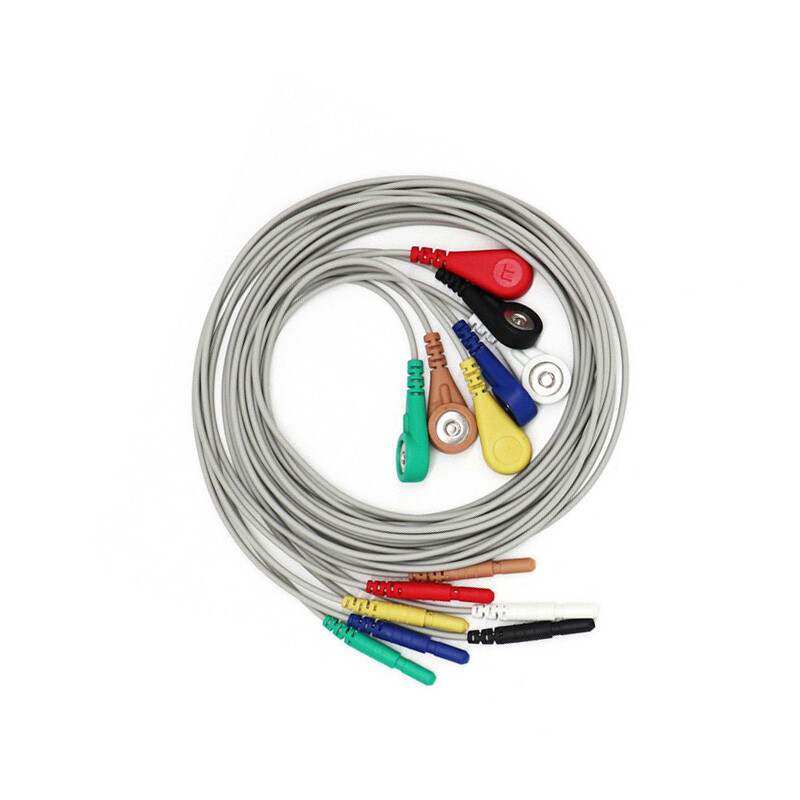 ECG Holter Cable 7-lead EKG Snap wire for Patient Monitor。DIN1.5mm