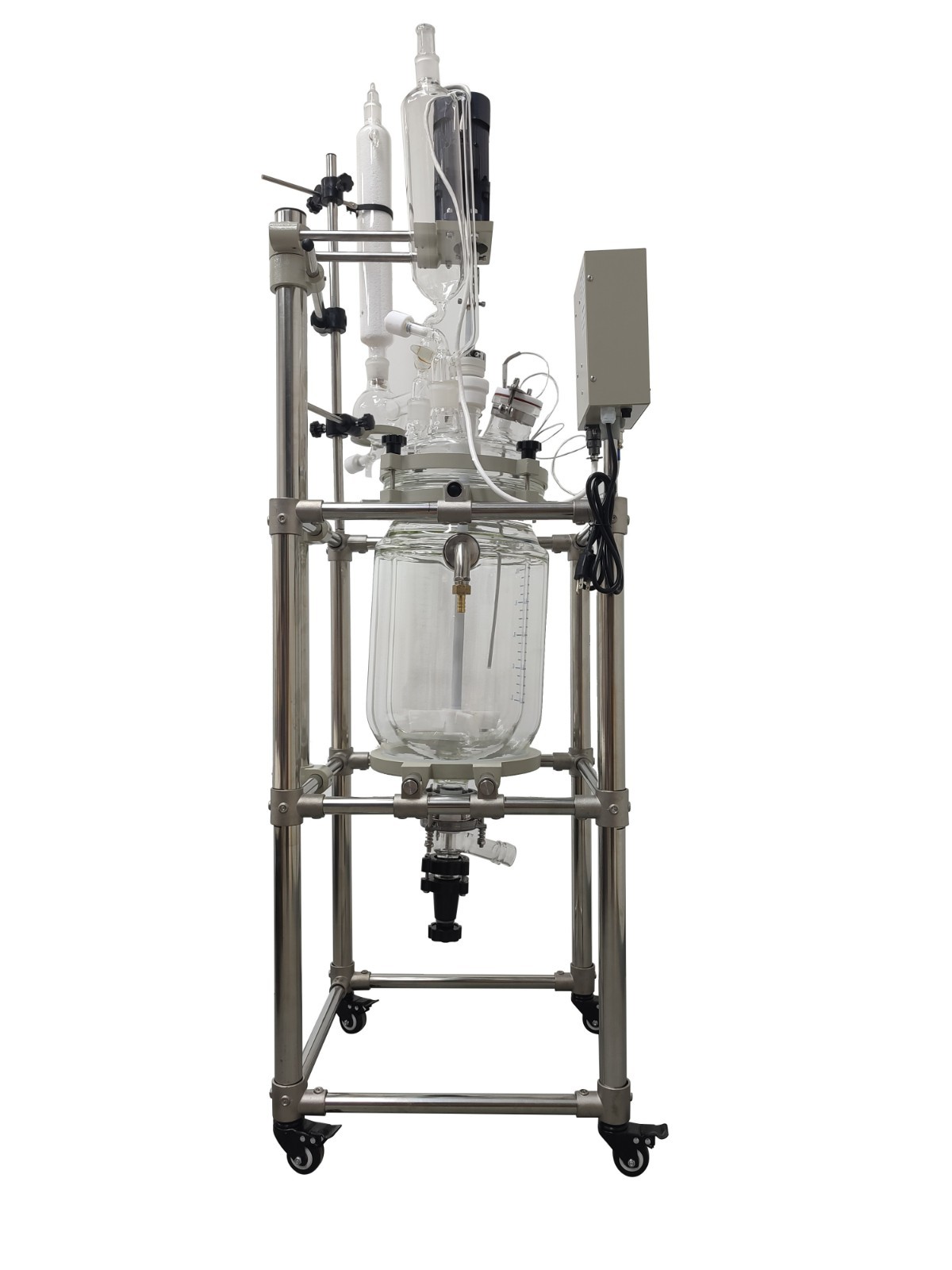 10L Double-layer Glass Reaction Kettle 110V for Material Stirring Heating 110V