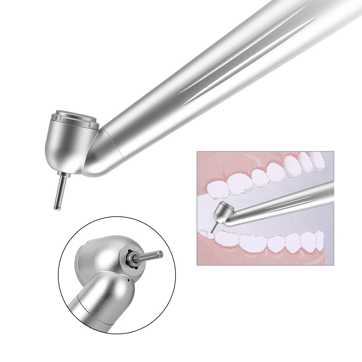 Dental LED 45° Degree Fiber Optic High Speed Handpiece E-generator 2/4Hole