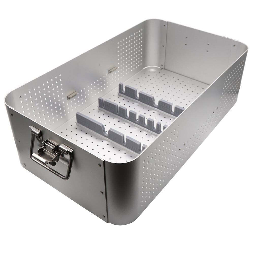 Aluminum surgical sterilization Case Tray Disinfection Box for laparoscopic Tool
