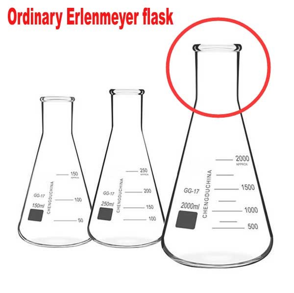 50ml-2000ml Ordinary Erlenmeyer Flask Rubber stopper Chemistry Lab Glassware