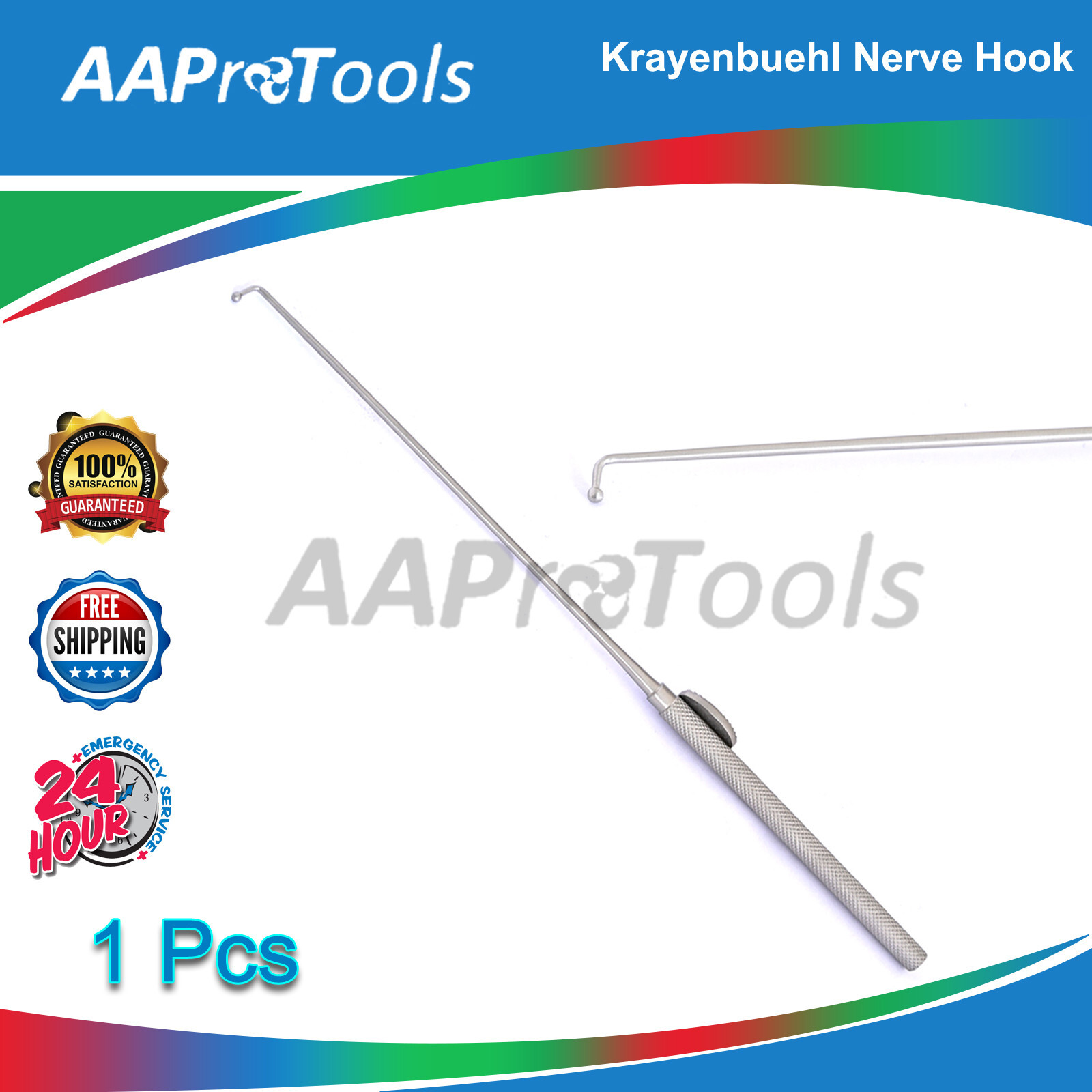 Krayenbuehl Micro Nerve Hook Retractor,90 degree Ball Tip,9″ Grade Steel instru.