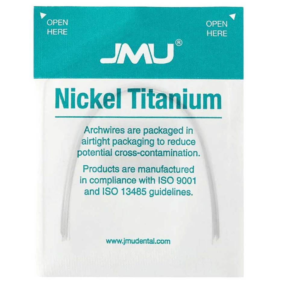 JMU Nickel Titanium Alloy Archwire, Rectangular, .018″ x .018″ Upper, 10/Pk