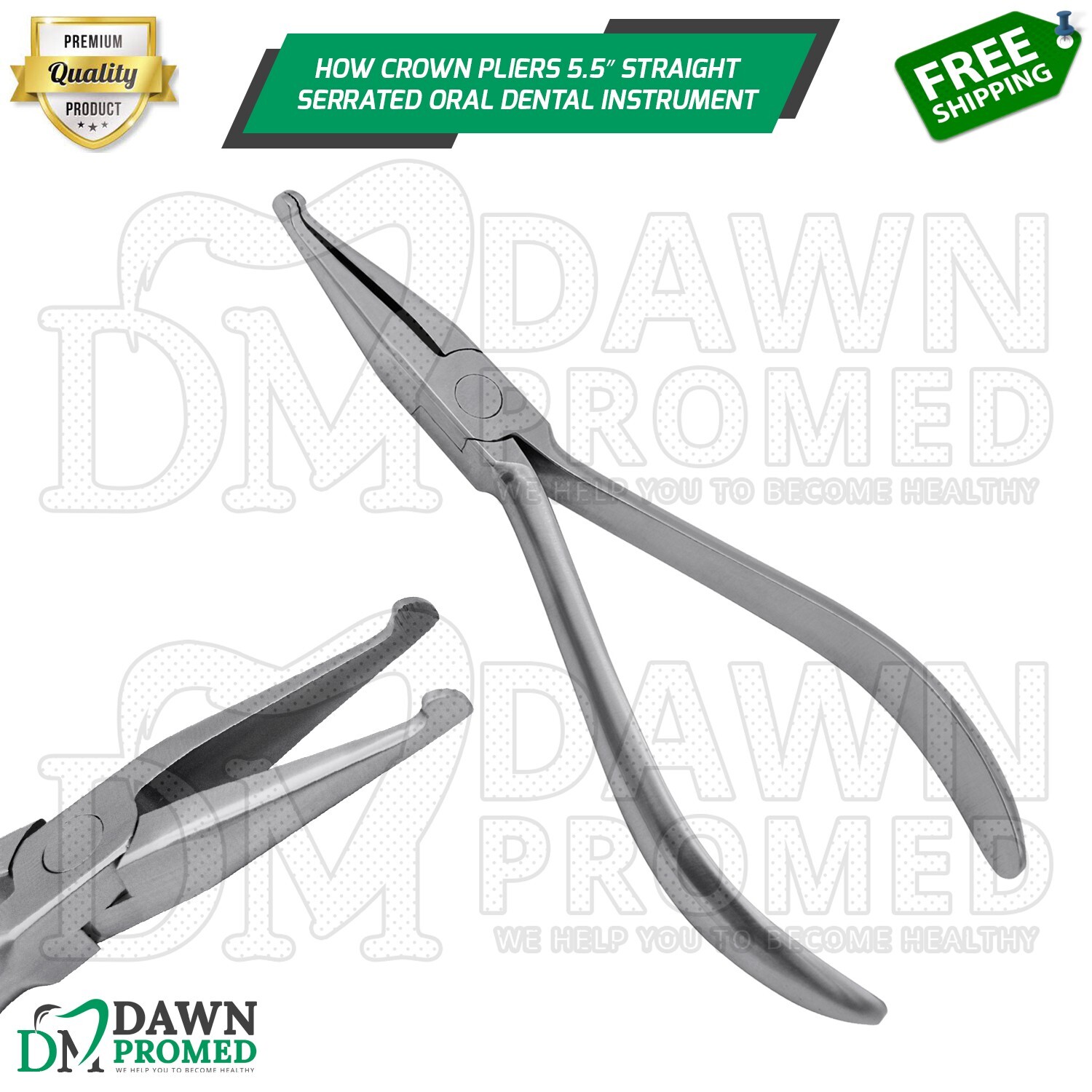 How Crown Pliers 5.5″ Straight Serrated Tips Oral Dental Orthodontic German Gr