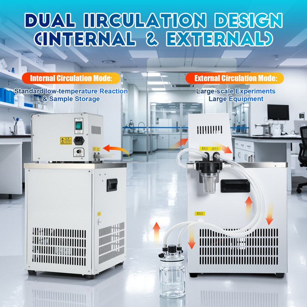 Lab Chiller Circulator 6L -20℃ 100℃ 110V Recirculating Cooling Water Bath Pump