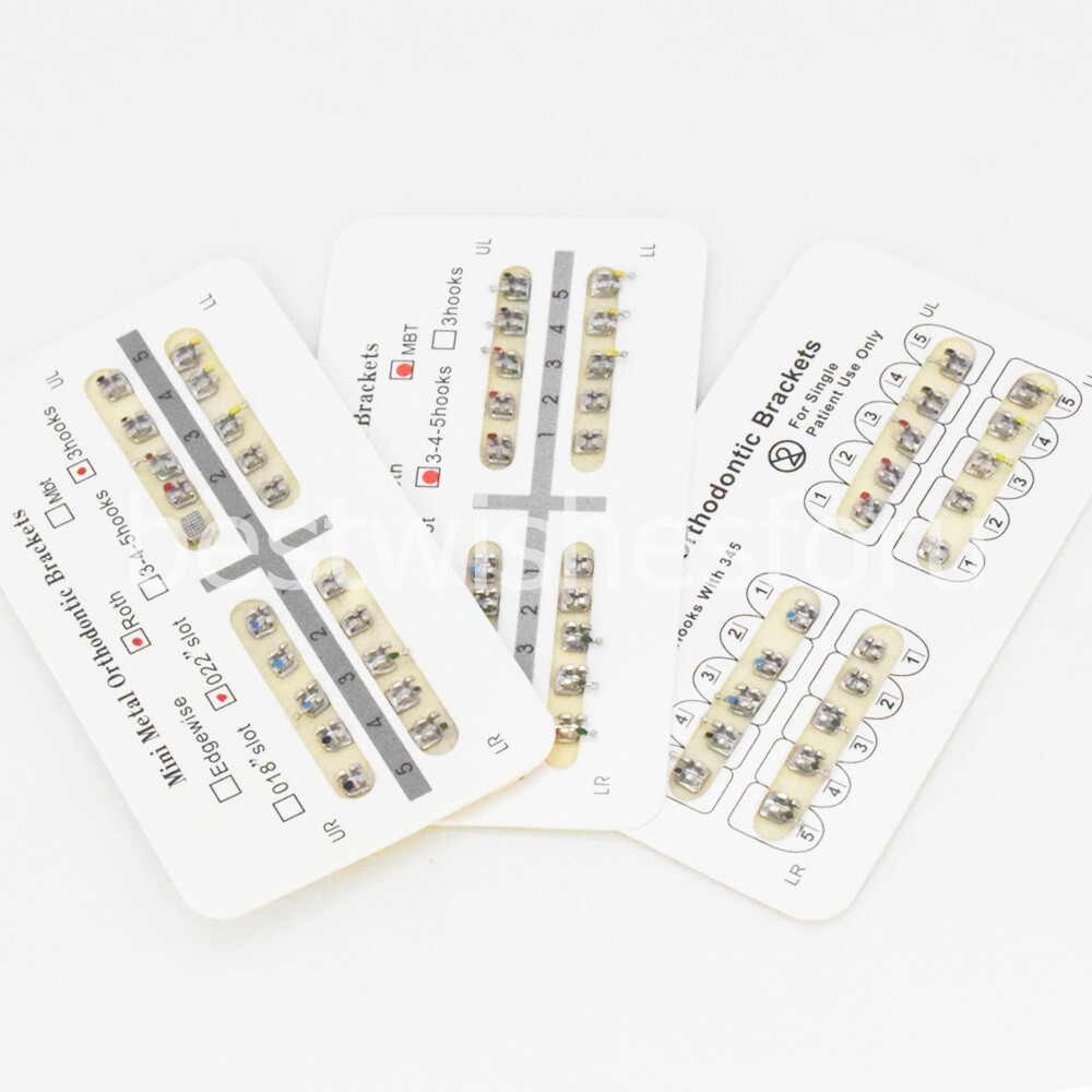 Dental Orthodontic MIM Monoblock Bracket Metal Mini Roth/MBT 0.022 3 4 5 Hook