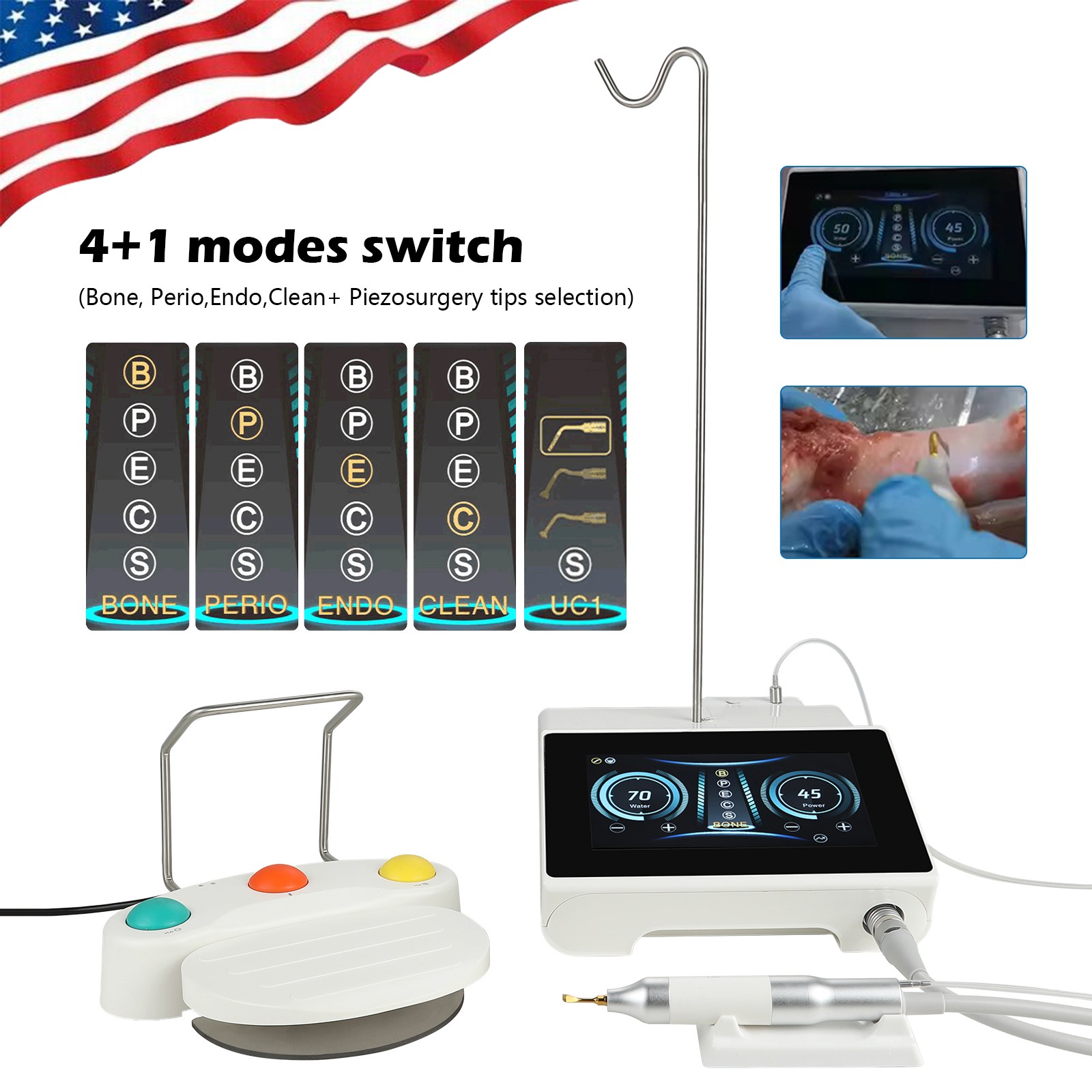 Dental Surgery Piezo Bone Surgery Ultrasonic Bone Cutter with Handpiece Tips
