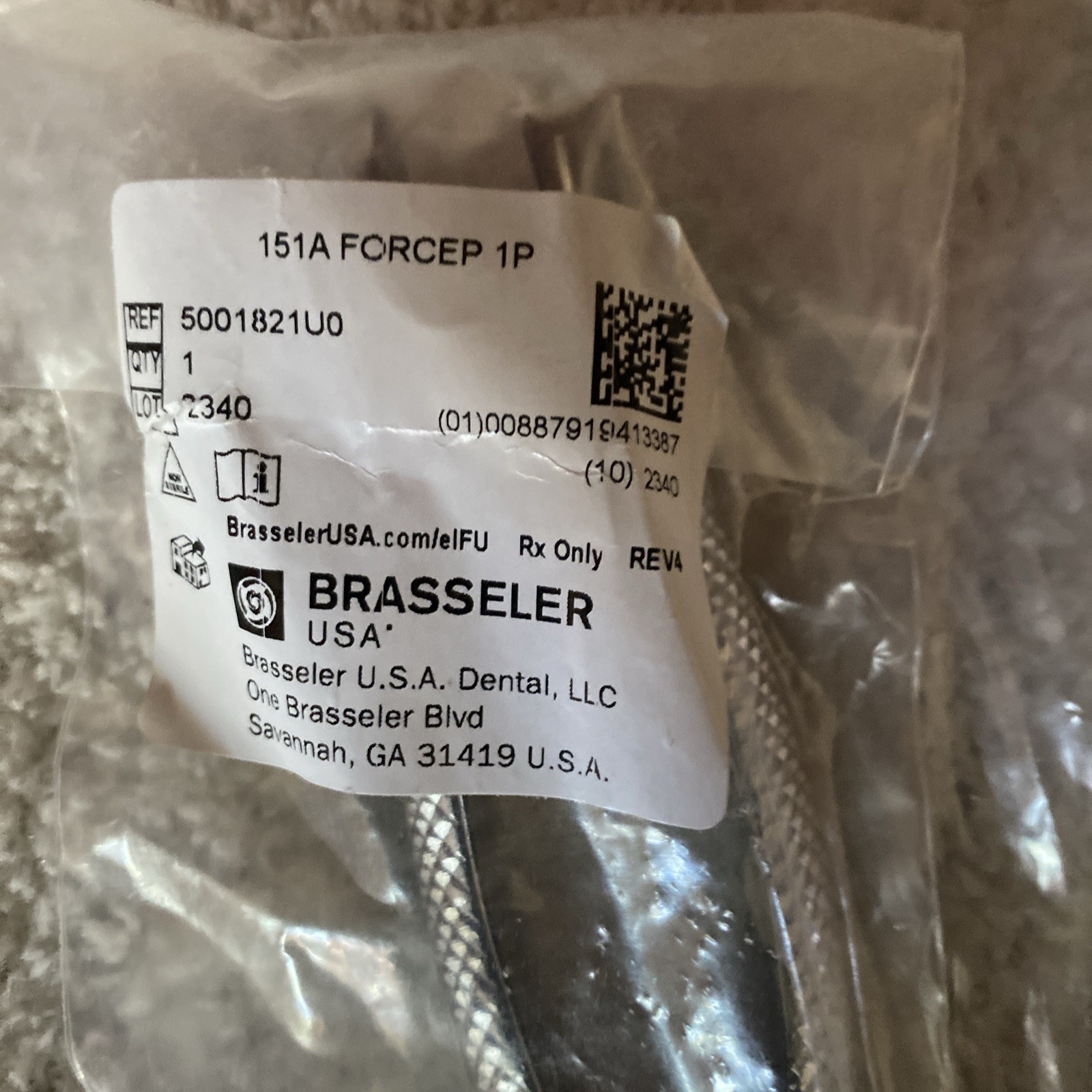 Dental Forcep 151 Stainless Brasseler U.S.A