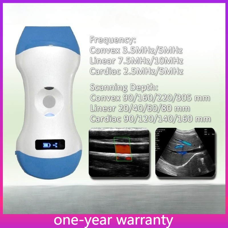 128 Elements 3 in 1 Wireless Color Doppler Wifi Ultrasound Probe Convex Linear