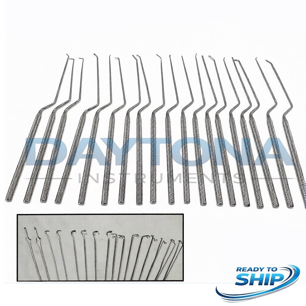 Rhoton micro Dissector Neurosurgical expanded Steel 20 PCs Set Stainless Steel