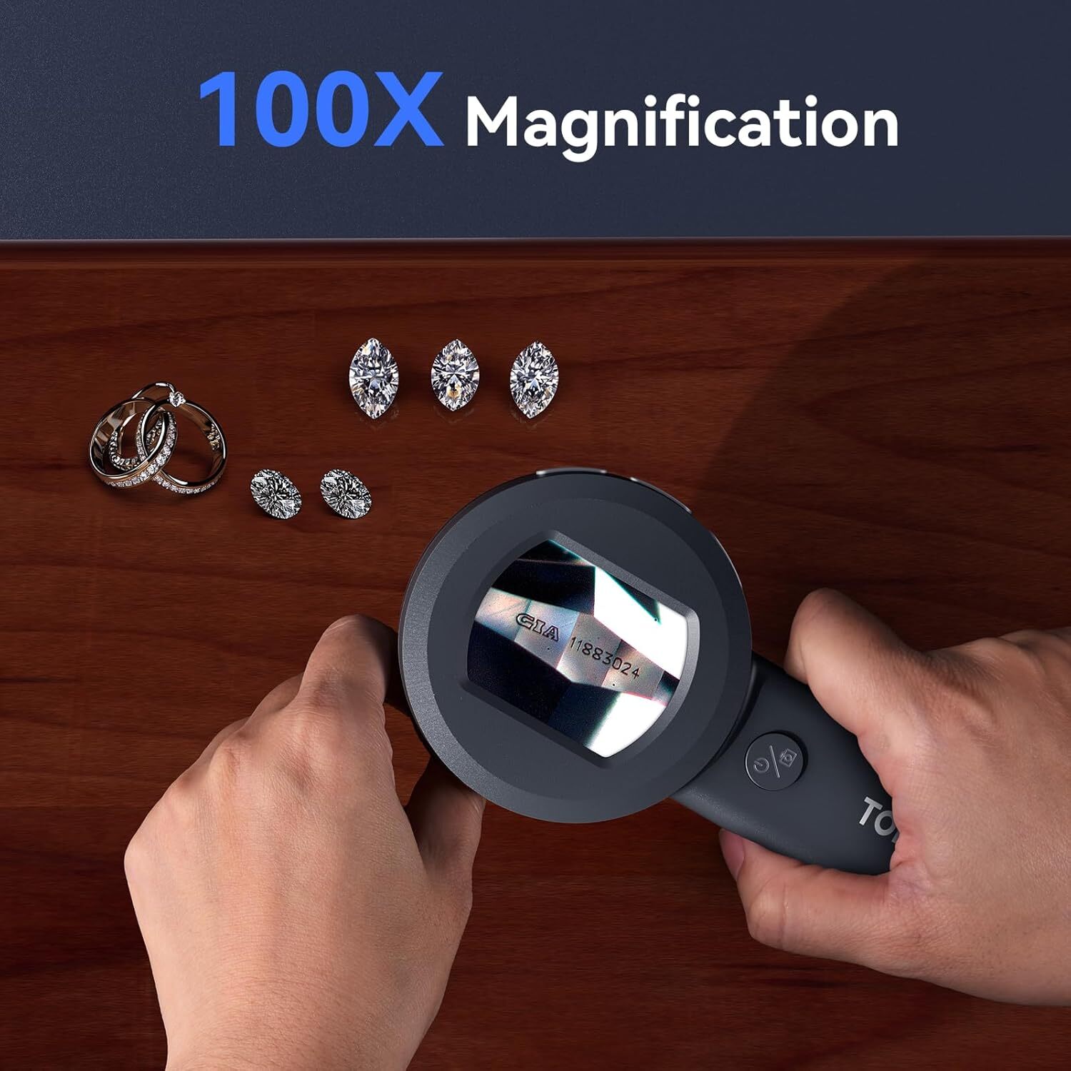 TOMLOV 100X Microscope for Kids Handheld Coin Magnifier UV Light for Error Coin