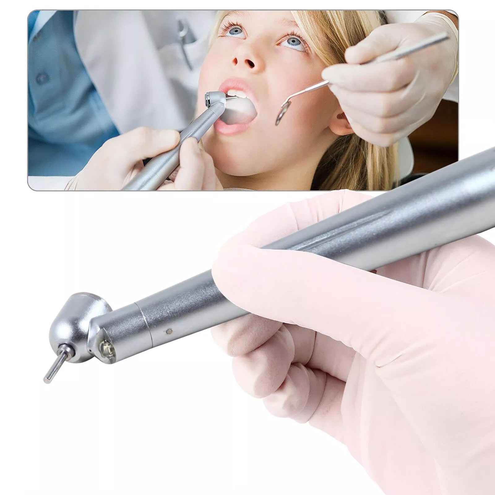 Dental Surgical High Speed LED/Non Handpiece 45° Degree Turbine 2/4Hole Fit NSK