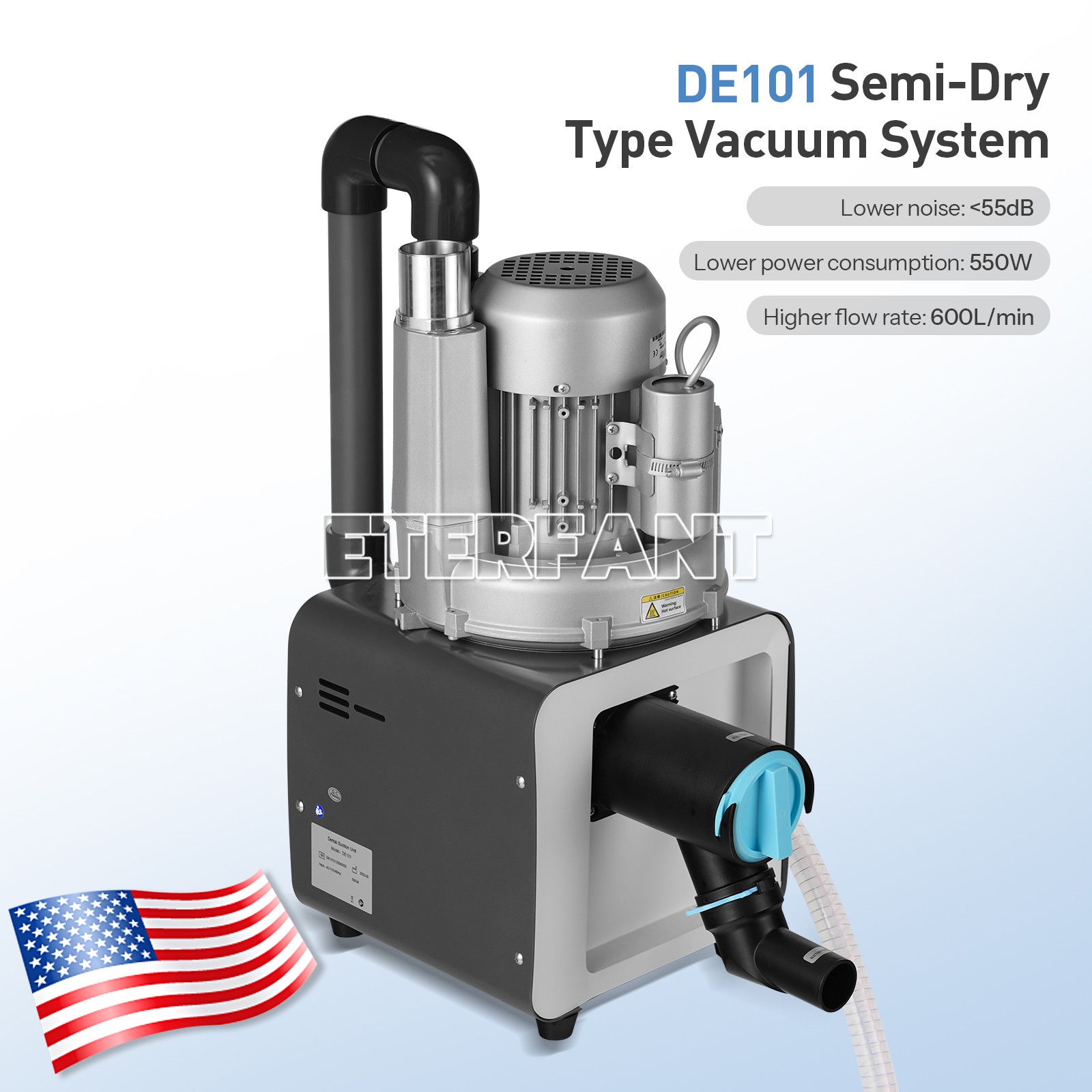 ETERFANT Dental 350/600/1300/2200L/min Electric Mobile Suction Unit System US