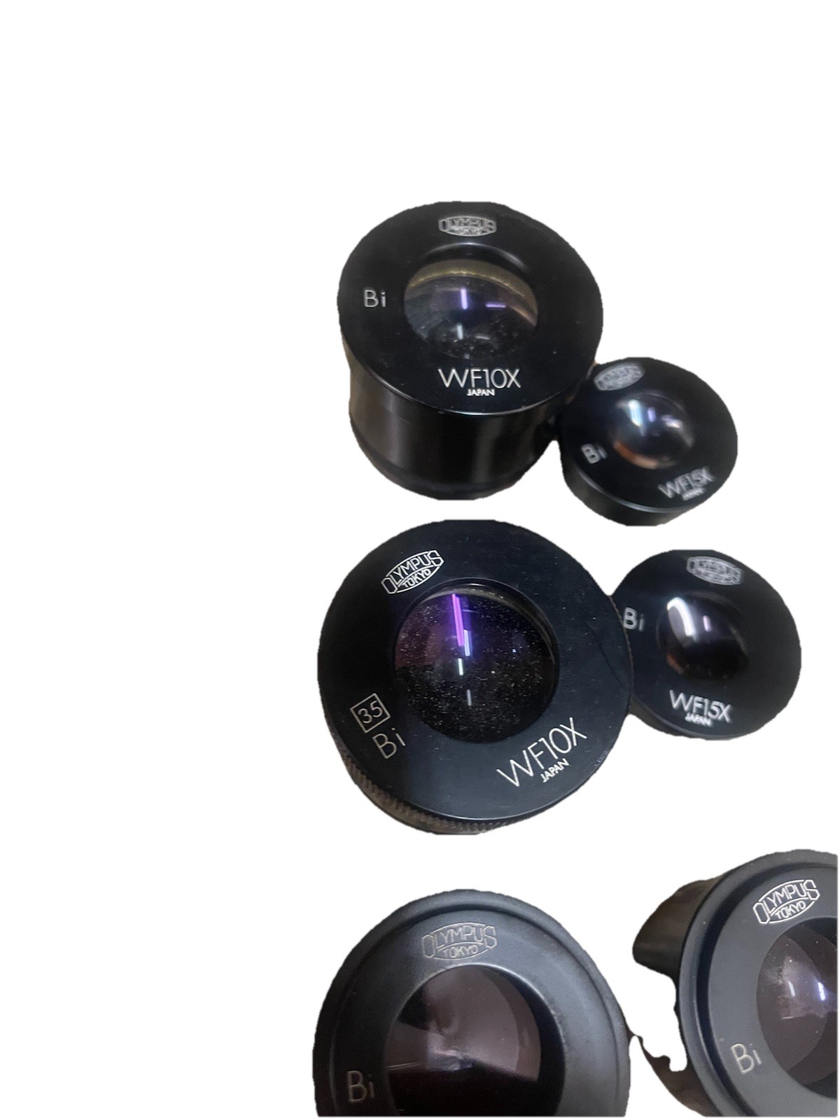 6 Olympus Microscope WFX Bi Eyepieces Magnification 10X & 15X- 47mm