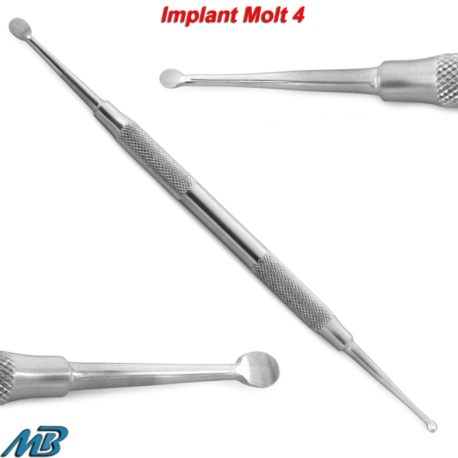 Dental Periosteal Elevator Molt #4 Bone Curette Double Ended Implant Surgical CE