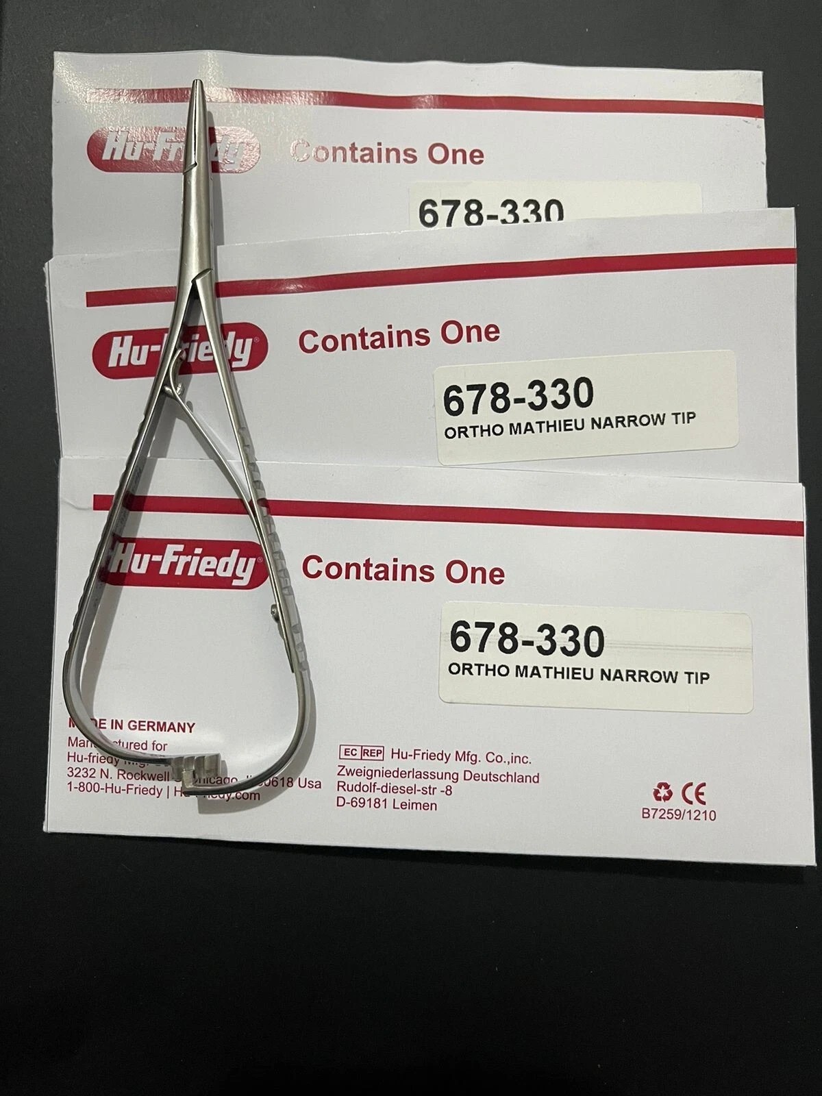 Lot of 3Pcs HU FRIEDY Mathieu Narrow Tip Orthodontic Plier | 678-330