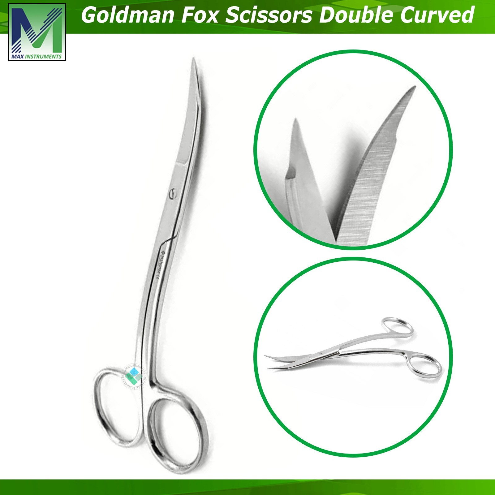 Double Curved Goldman Fox Scissors 13 cm Dental Surgical Micro Shears Super Cut