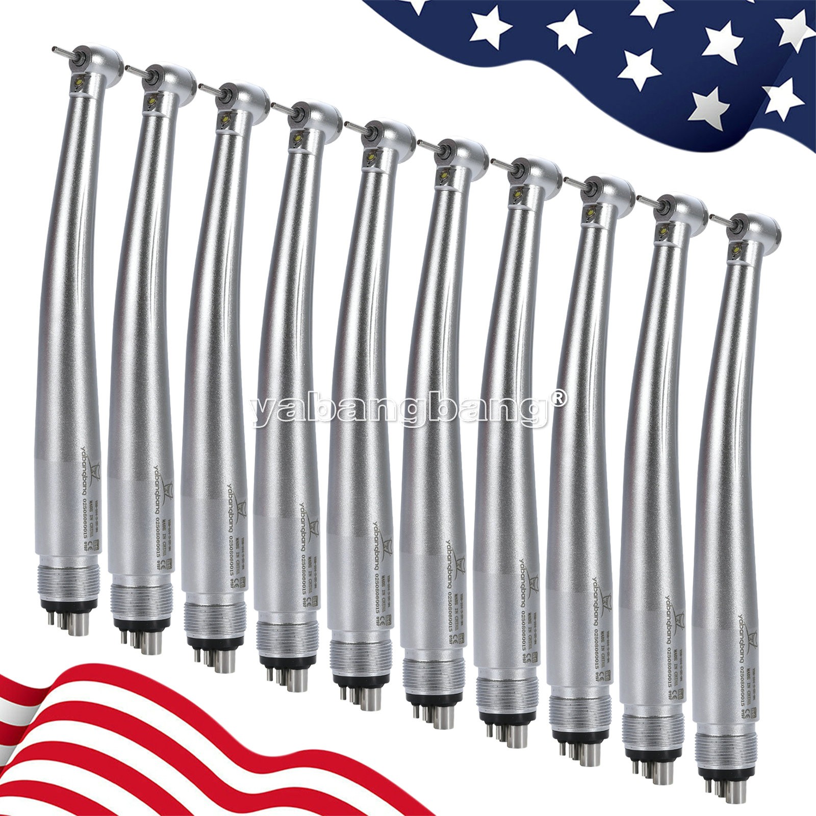 1-10 Dental E-generator LED Fiber Optic Handpiece 4Holes Mini Head Pediatric Kid