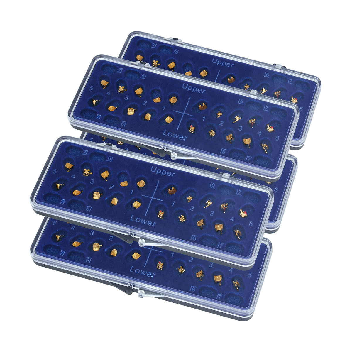 Dental Gold Coated 24K Orthodontic Metal Brackets Mini Roth 022 3-4-5 20Pcs/Set
