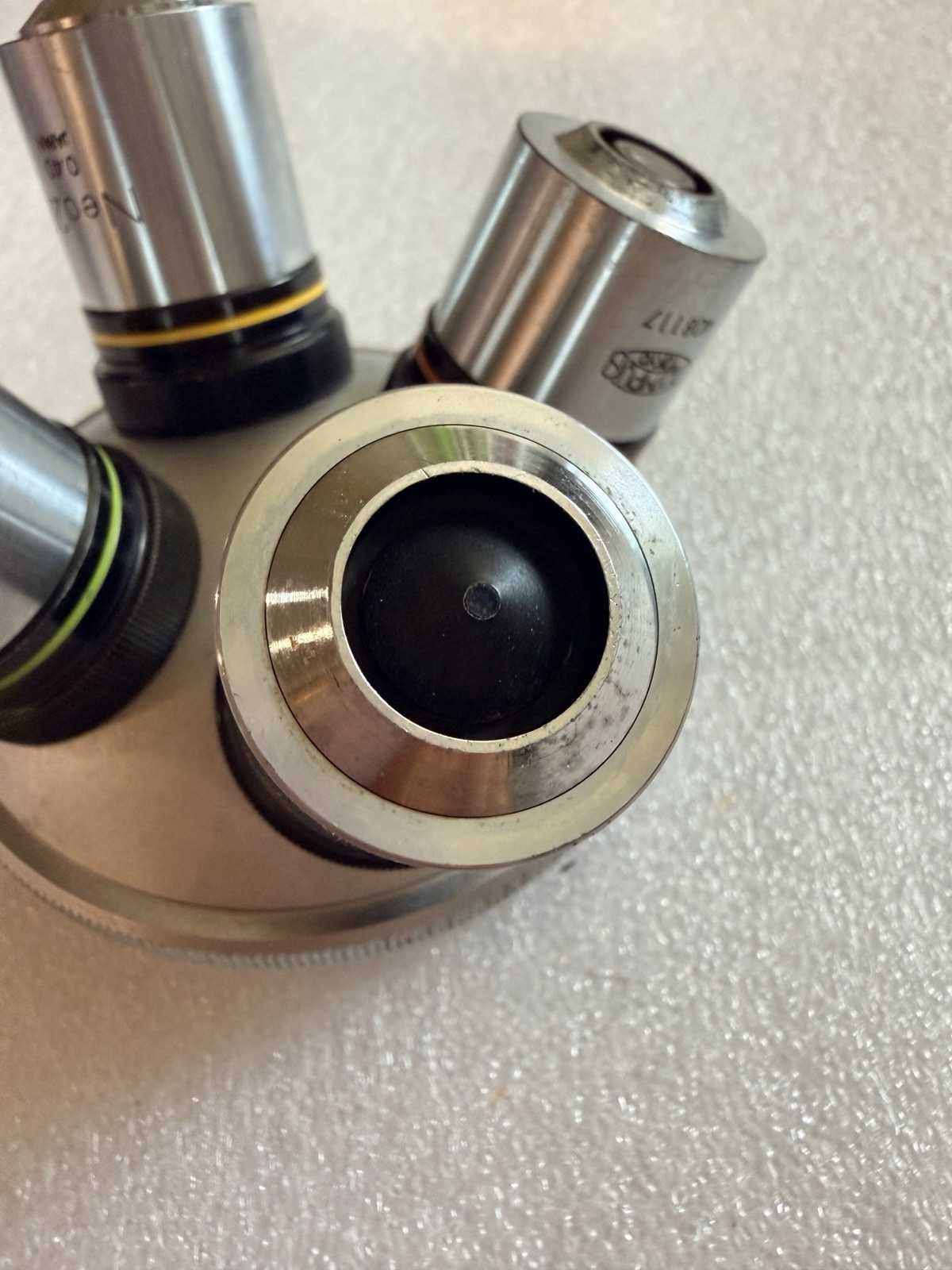 Olympus Microscope Objective Lens Lot Neo10 Neo20 Neo40 Neo50 w/ Turret