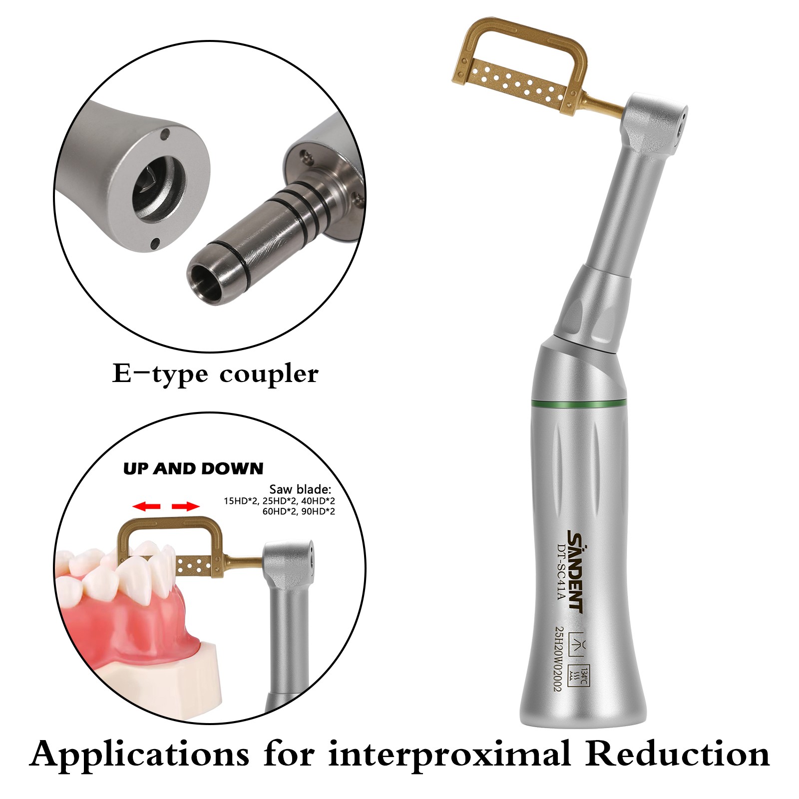 1-10 Dental Contra Angle 4:1 Reduction Handpiece IPR Reciprocating Stripping Kit