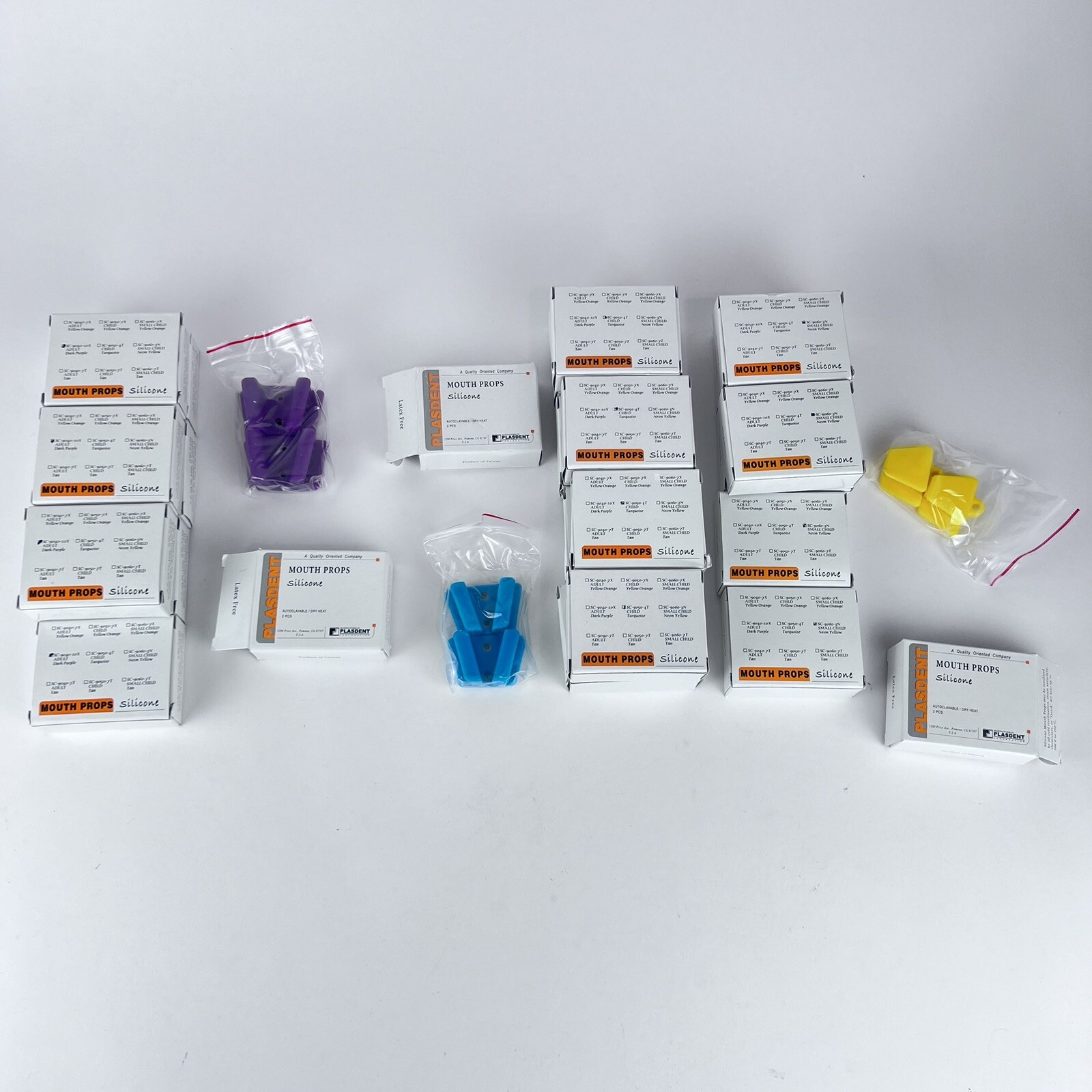 Silicone Mouth Props Bite Blocks 2 pcs Medium Turquoise Dental Lot
