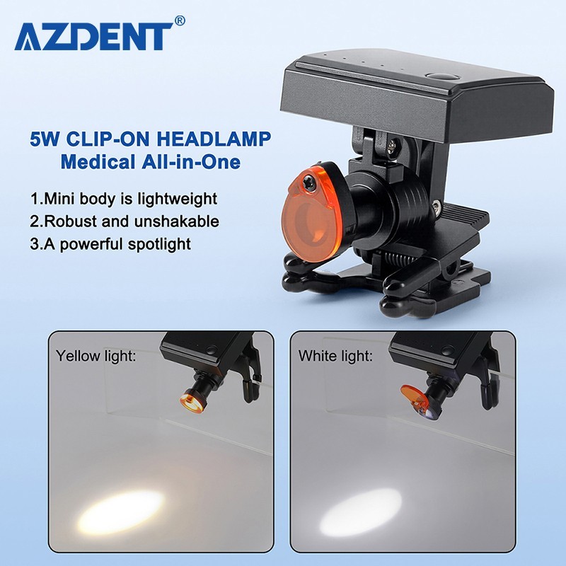 5W Dental Medical Wireless Led Head Light Clip-on Headlight with Filter