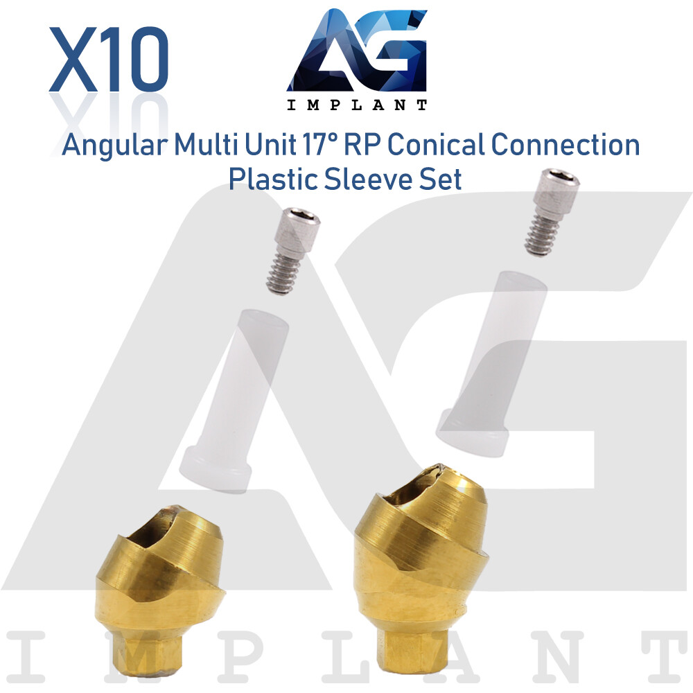 10 Angular Multi Unit Abutment 17° Conical Connection RP Plastic Set Dental