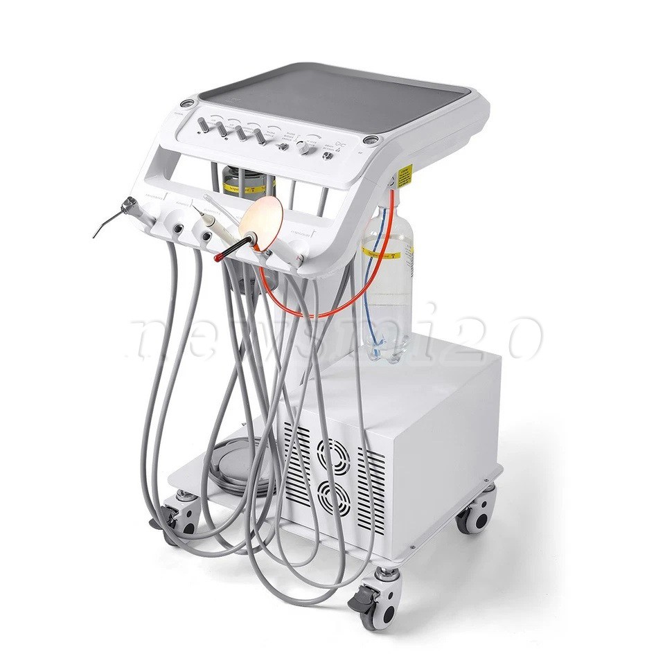 Portable Dental Delivery Unit Bag Mobile Air Compressor Suction System 4 Holes