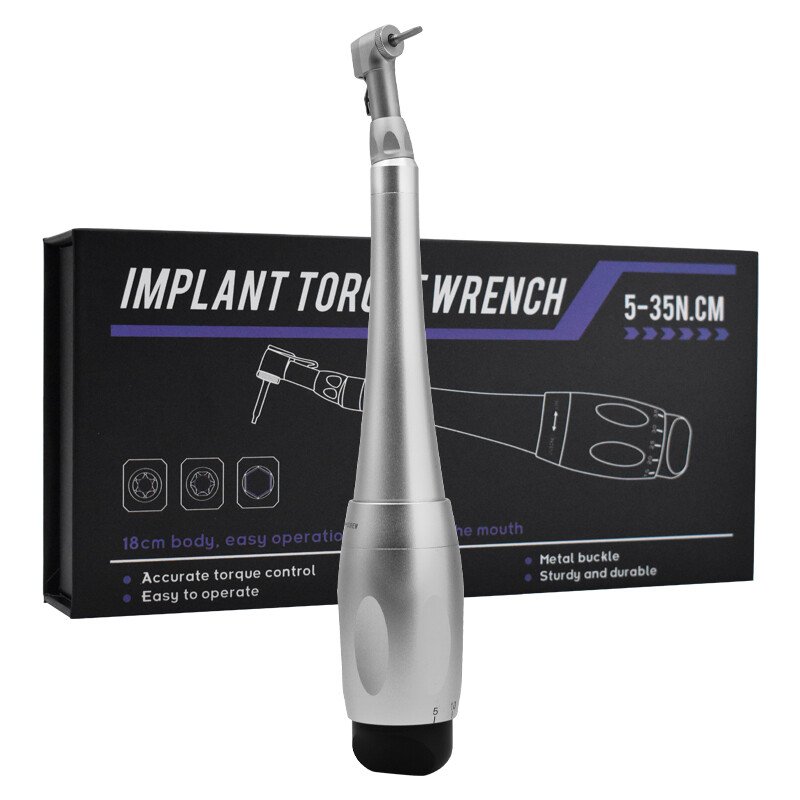 Dental Universal Implant Kit Torque Wrench Contra Angle Handpiece & 16 Drivers