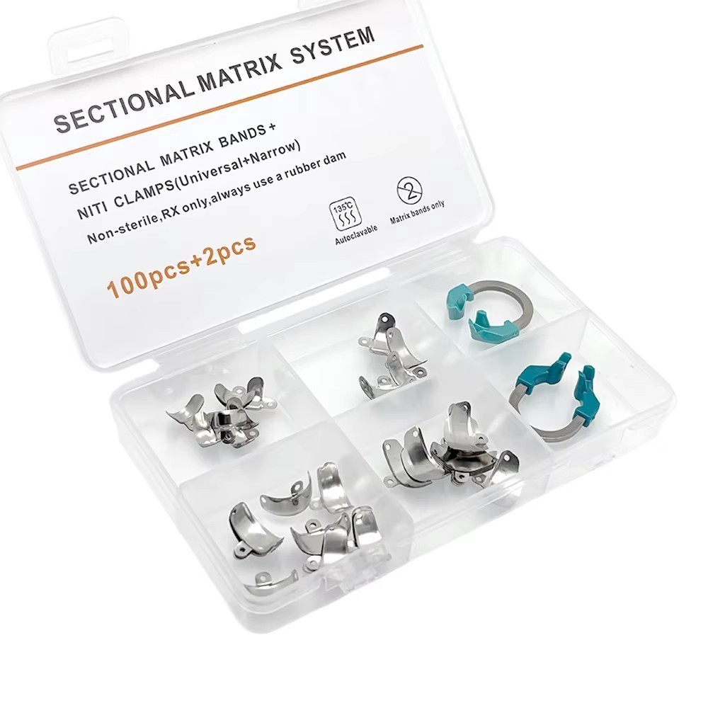 Dental Sectional Matrix Bands with Niti Clamps For Rubber Dam Autoclavable 135°C